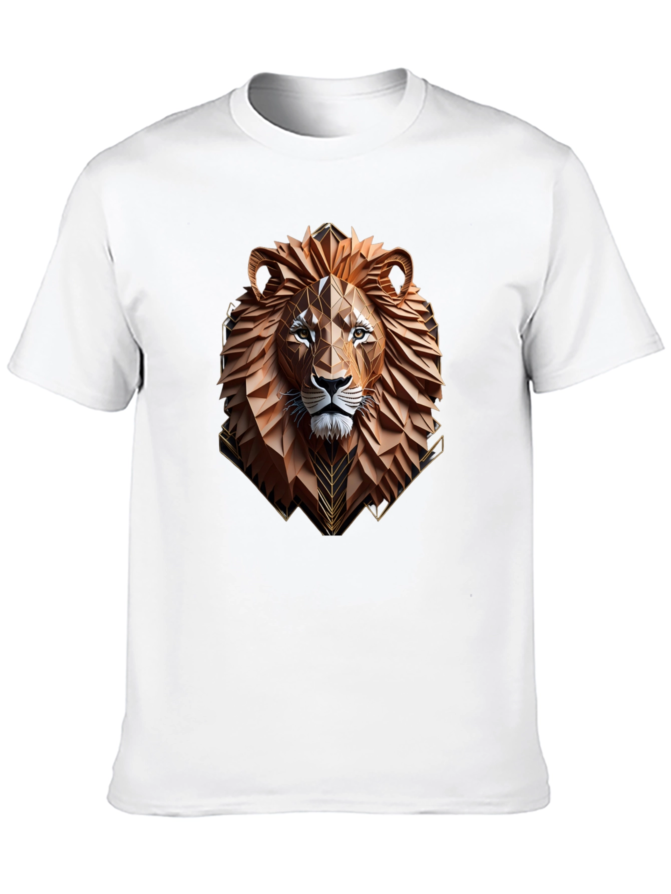 Geometric Lion Graphic Tee - Stylish Mens T-Shirt