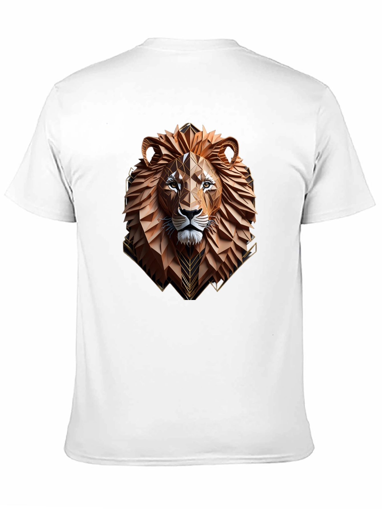 Geometric Lion Graphic Tee - Stylish Mens T-Shirt