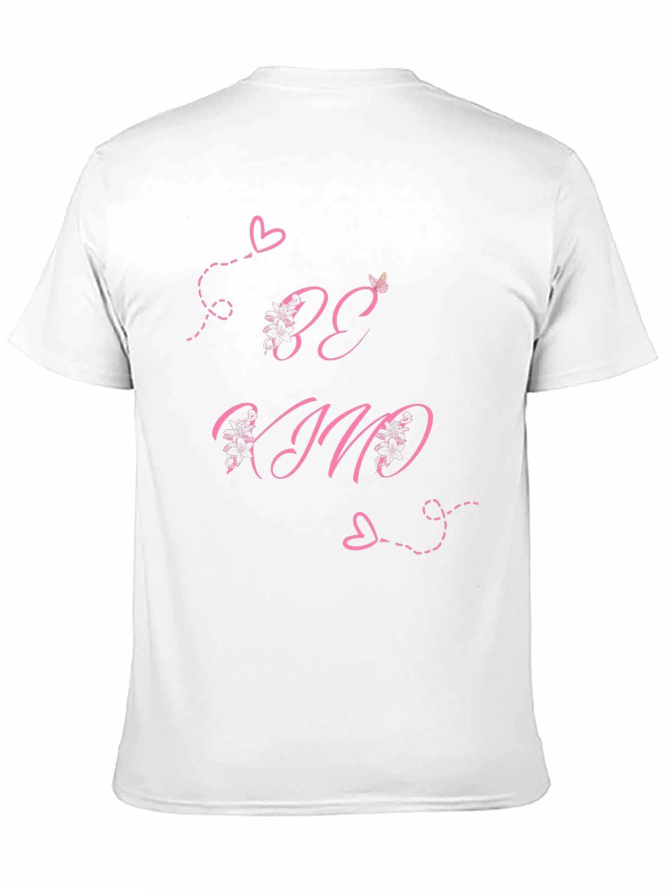 Be Kind Black T-Shirt with Pink Heart Details