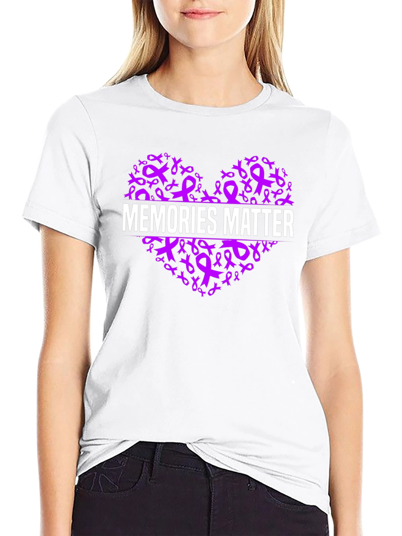Memories Matter Awareness Ribbon Heart T-Shirt