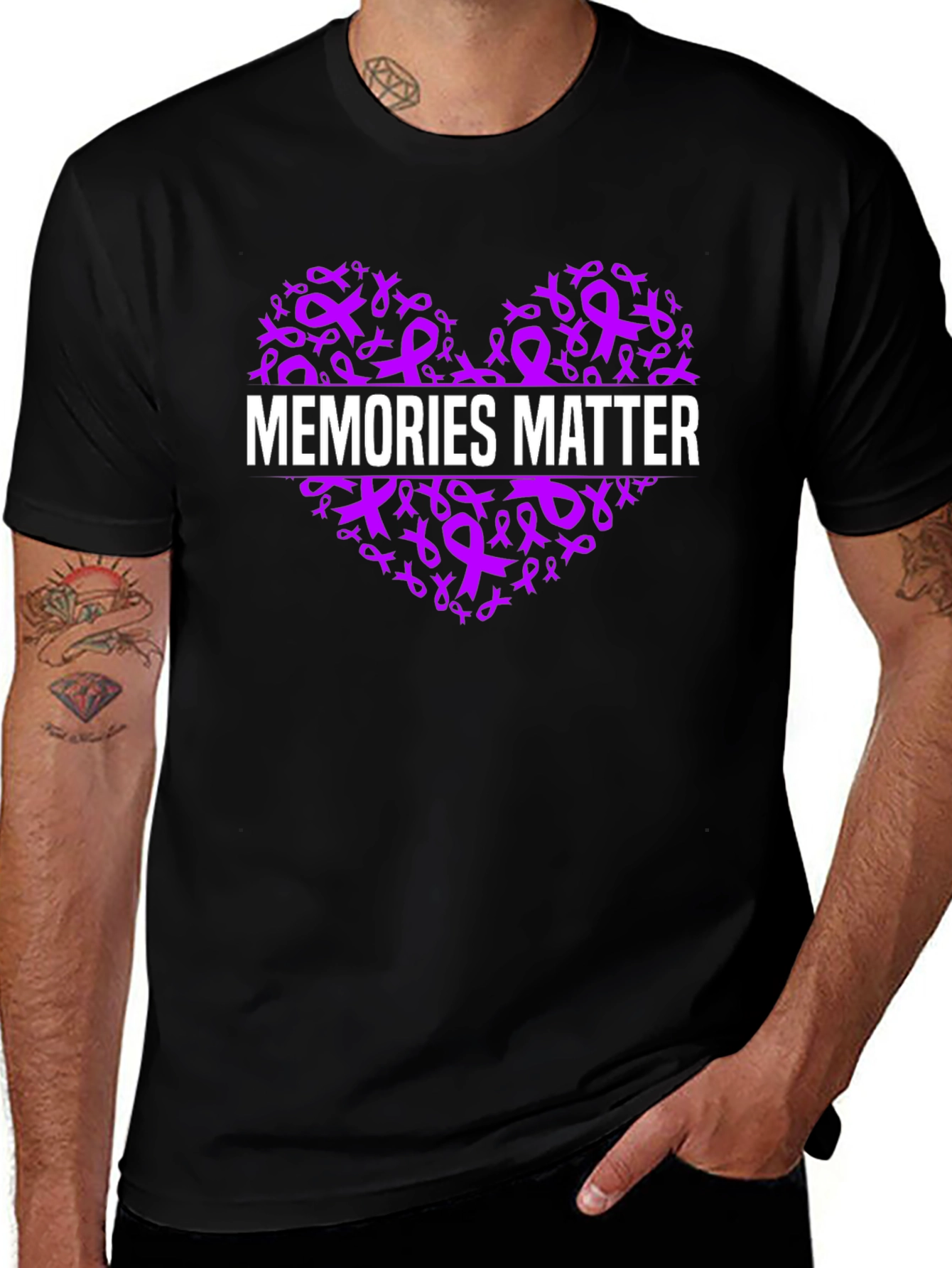 Memories Matter Awareness Ribbon Heart T-Shirt