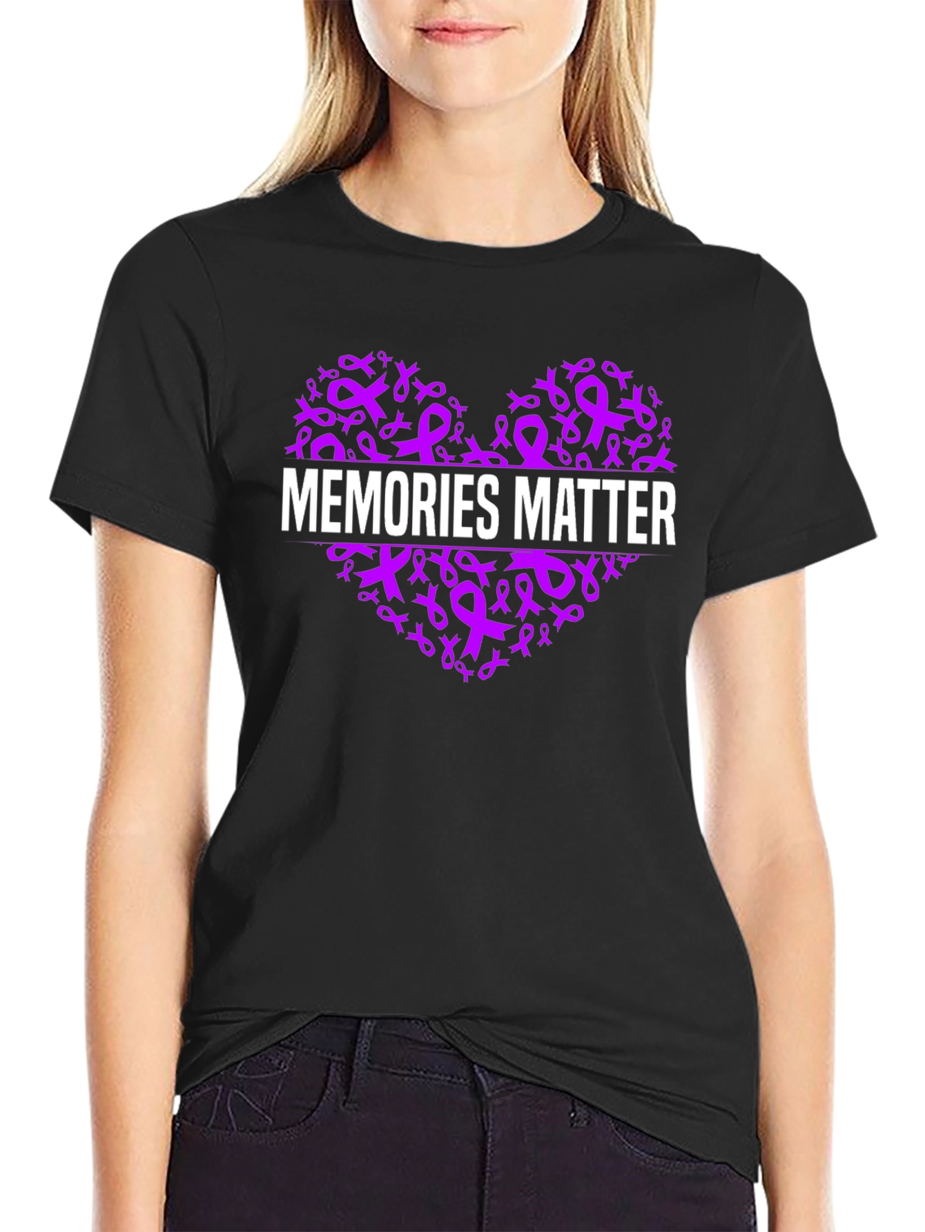Memories Matter Awareness Ribbon Heart T-Shirt