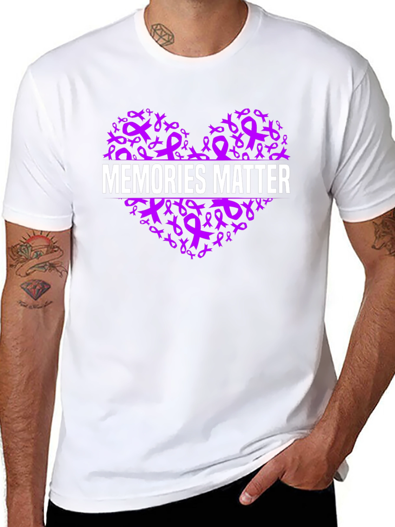 Memories Matter Awareness Ribbon Heart T-Shirt