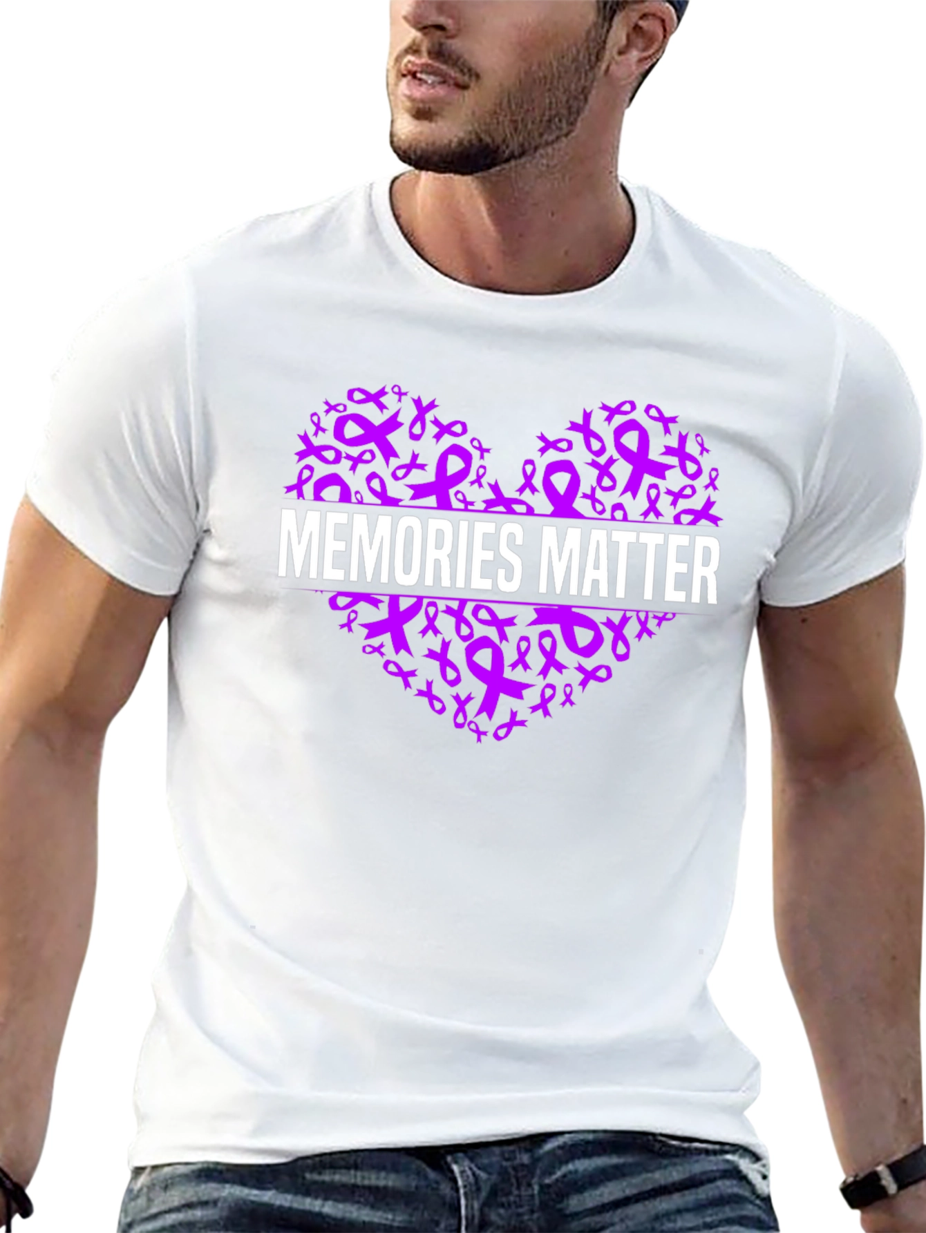 Memories Matter Awareness Ribbon Heart T-Shirt