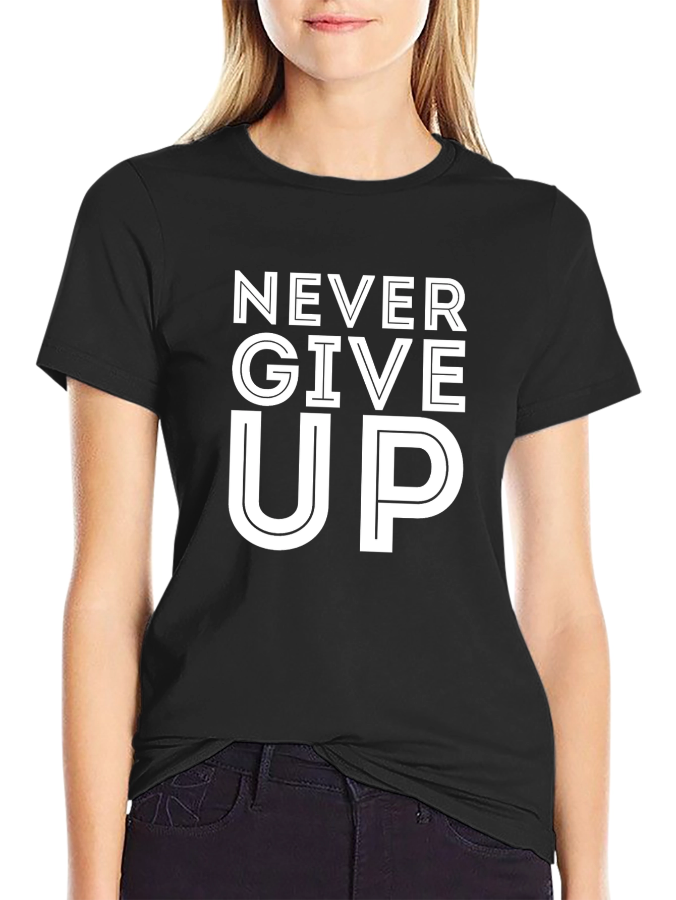 Never Give Up T-Shirt Motivational Graphic Tee