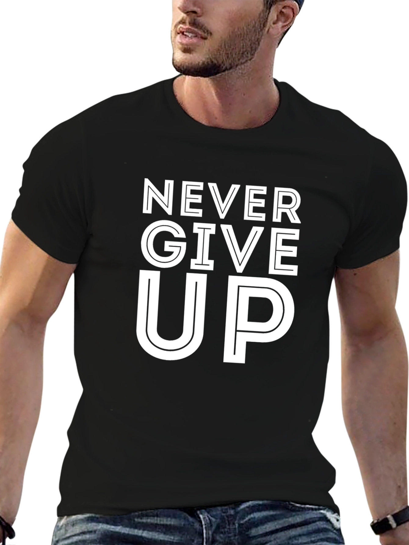 Never Give Up T-Shirt Motivational Graphic Tee