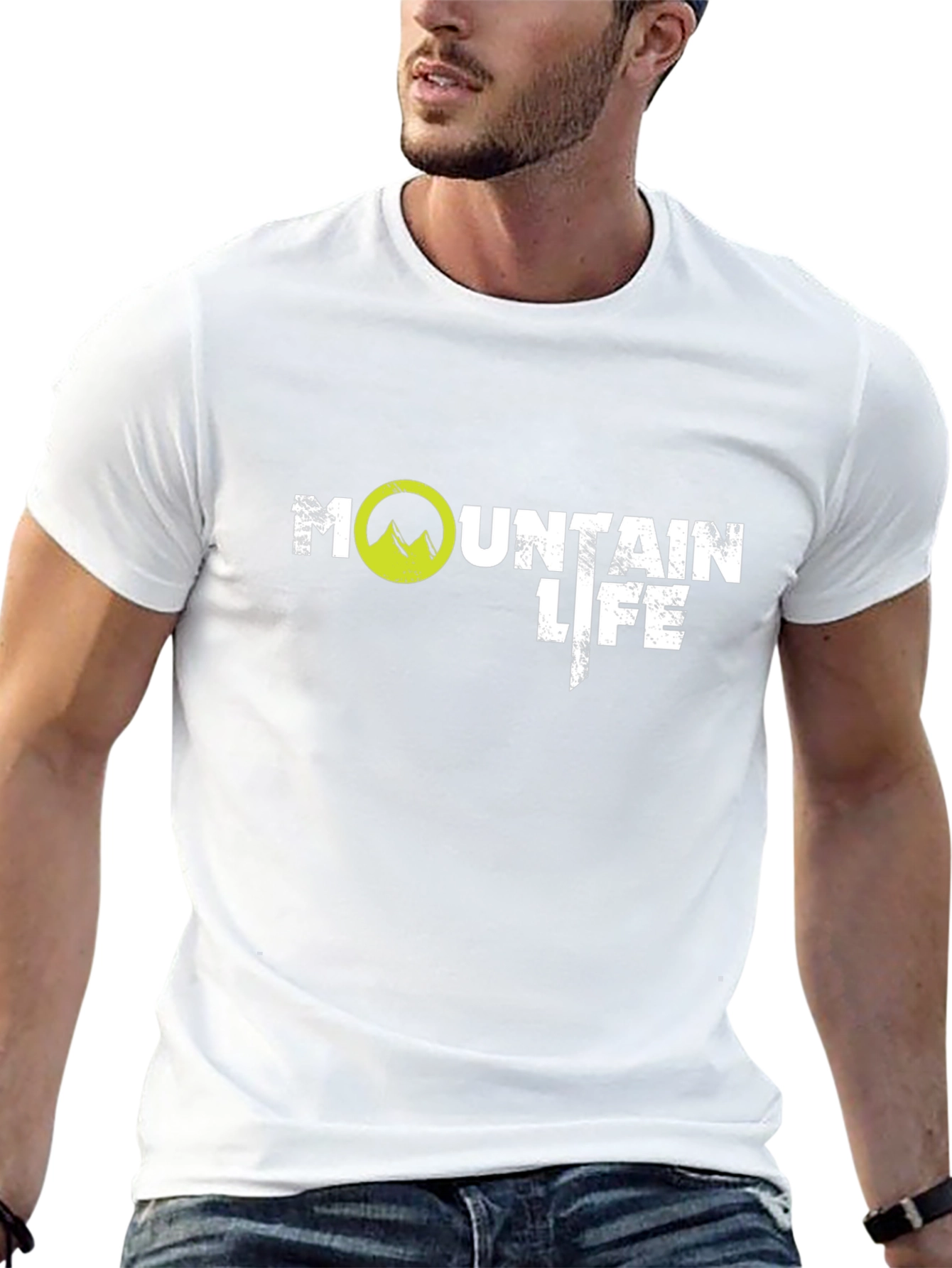 Mountain Life Graphic Tee - Black Cotton T-Shirt