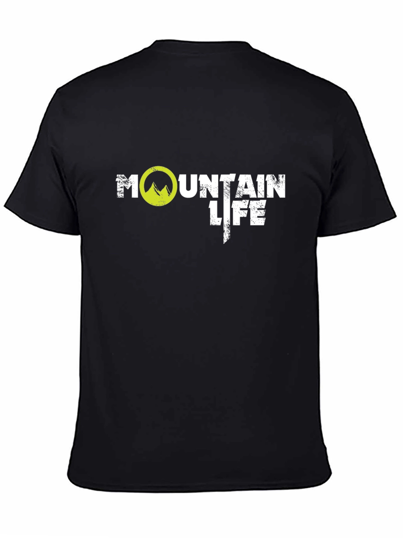 Mountain Life Graphic Tee - Black Cotton T-Shirt