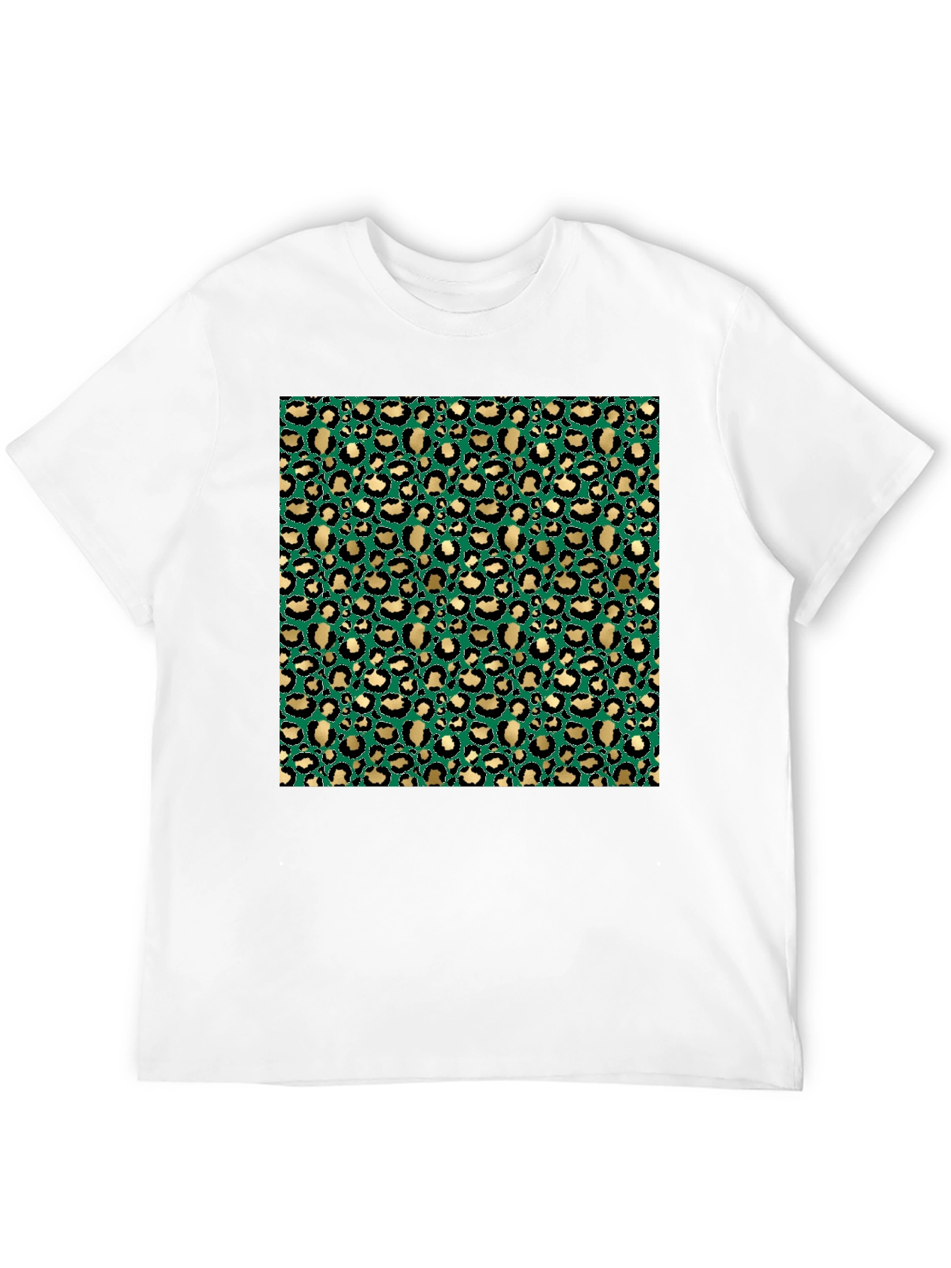 Green & Gold Leopard Print T-Shirt