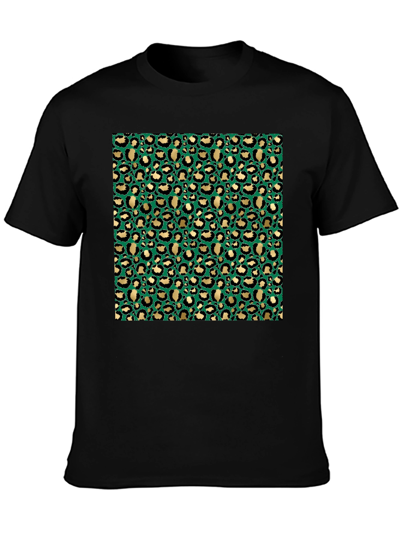 Green & Gold Leopard Print T-Shirt