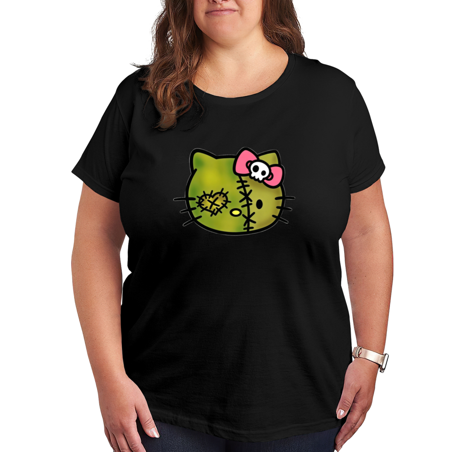 Aesthetic Abstract Graphic Plus Size Women Daily Casual Tee