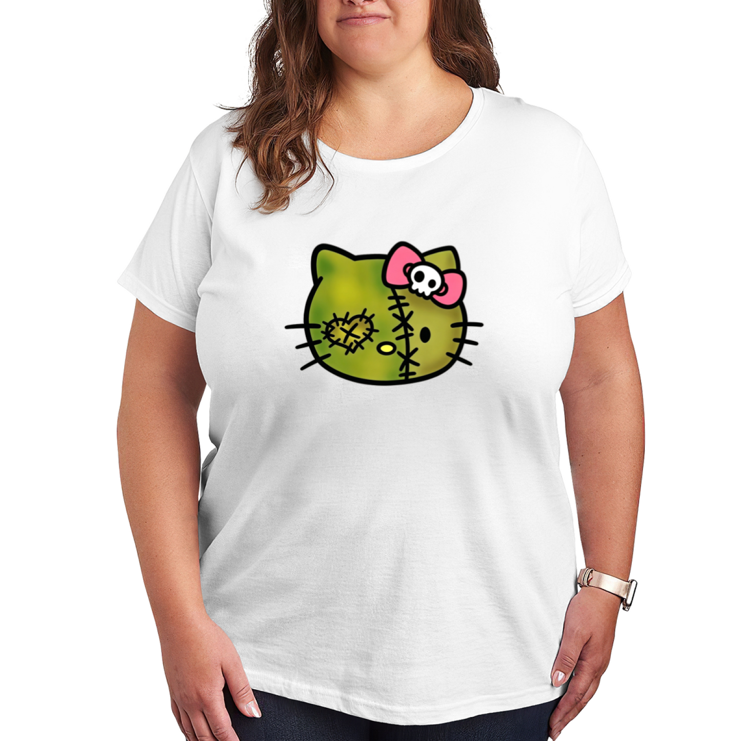 Aesthetic Abstract Graphic Plus Size Women Daily Casual Tee