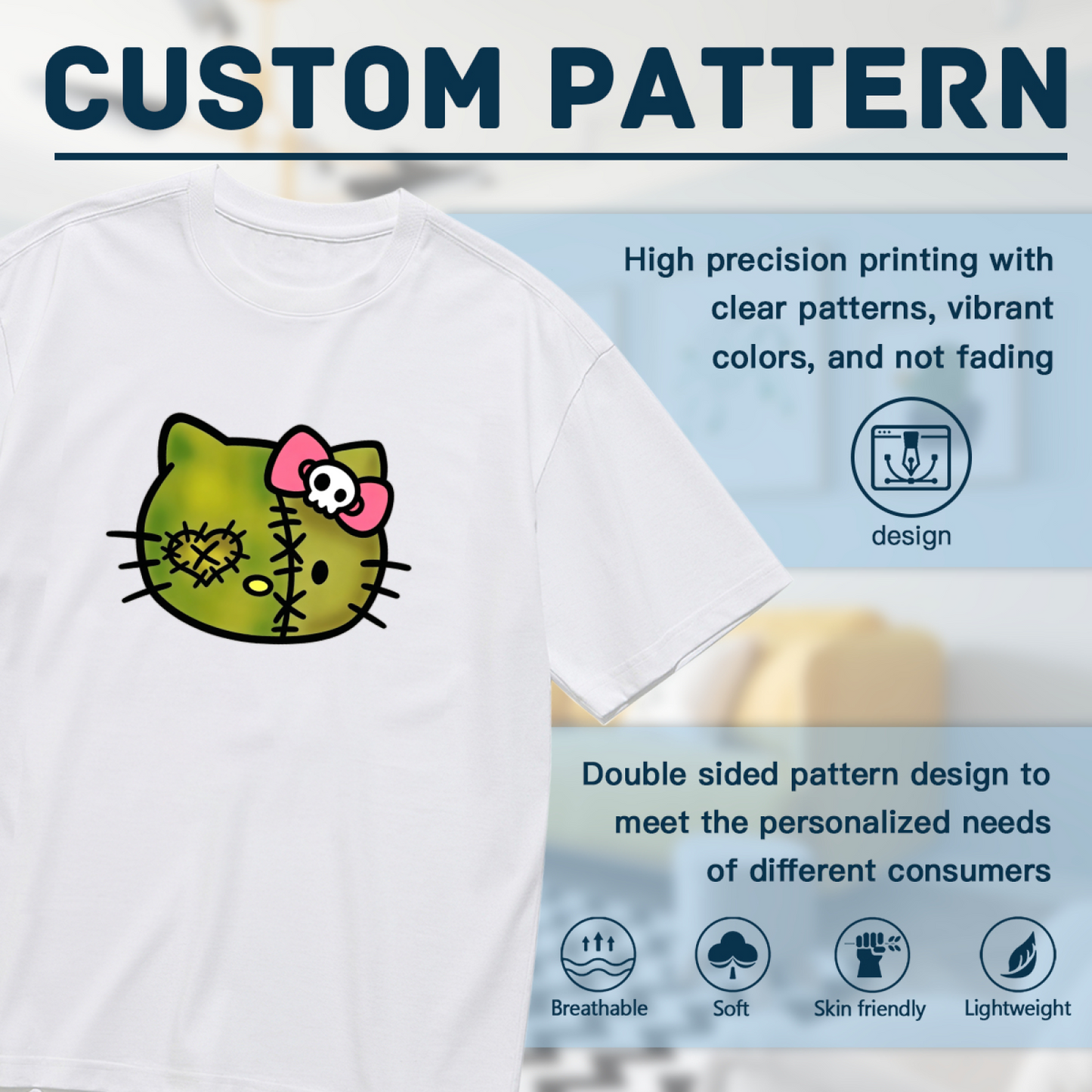 Aesthetic Abstract Graphic Plus Size Women Daily Casual Tee
