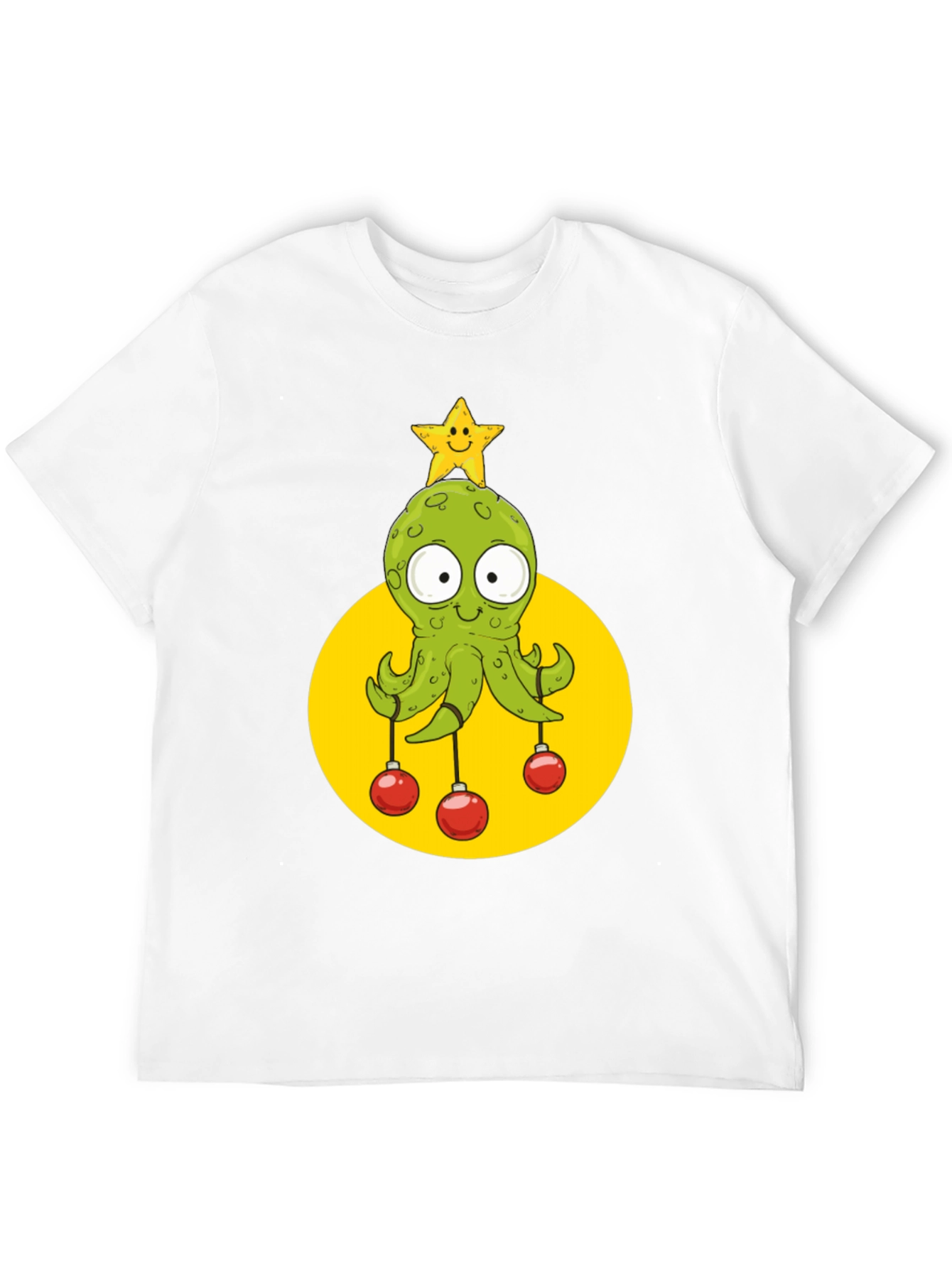 Festive Octopus Graphic Tee - Holiday Cheer!