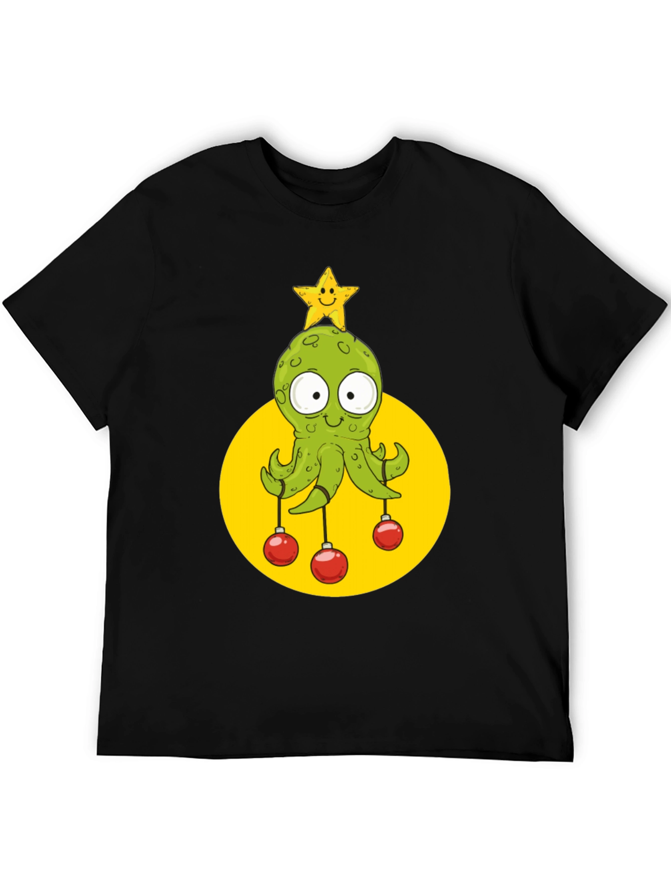 Festive Octopus Graphic Tee - Holiday Cheer!