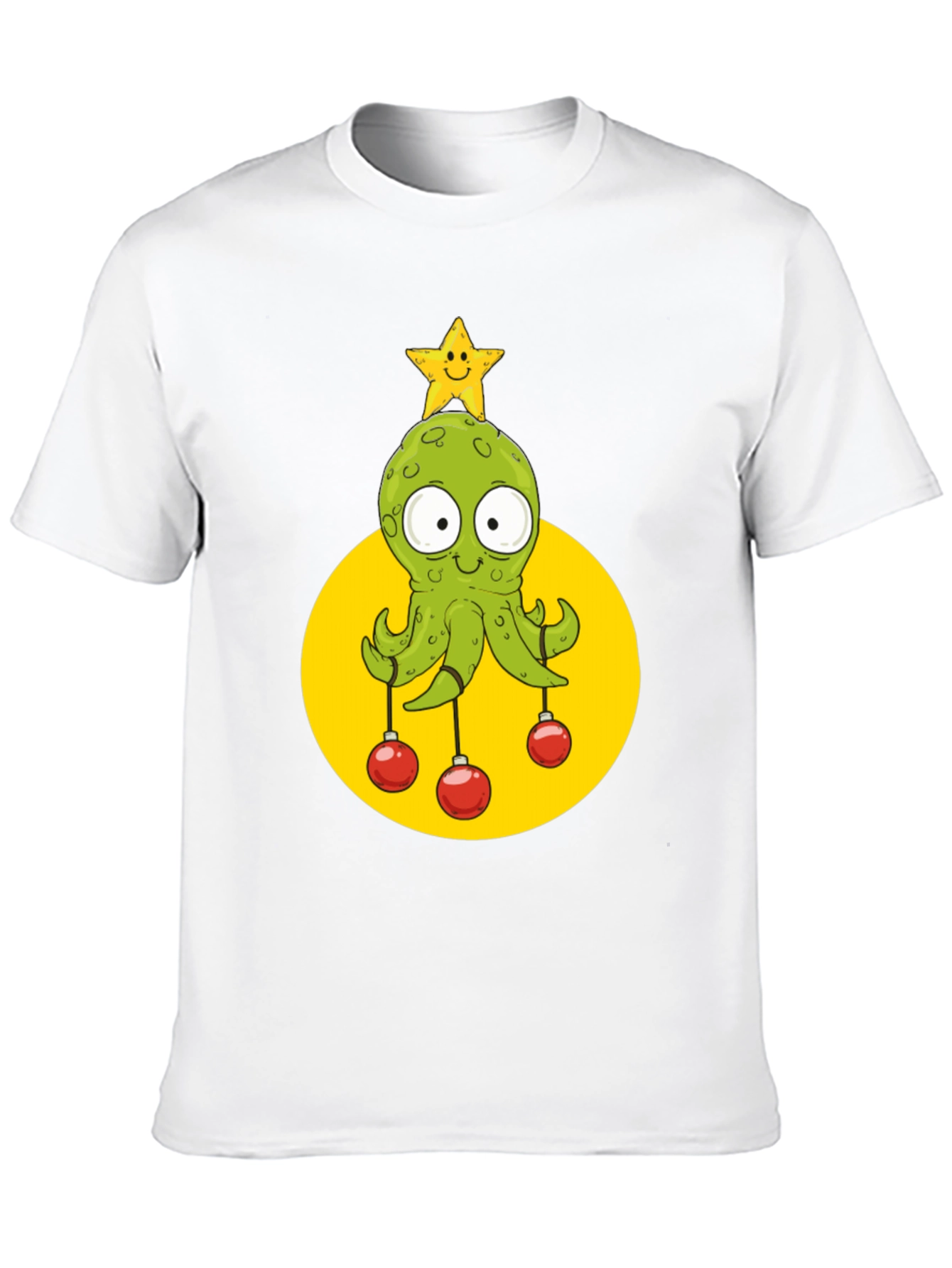 Festive Octopus Graphic Tee - Holiday Cheer!