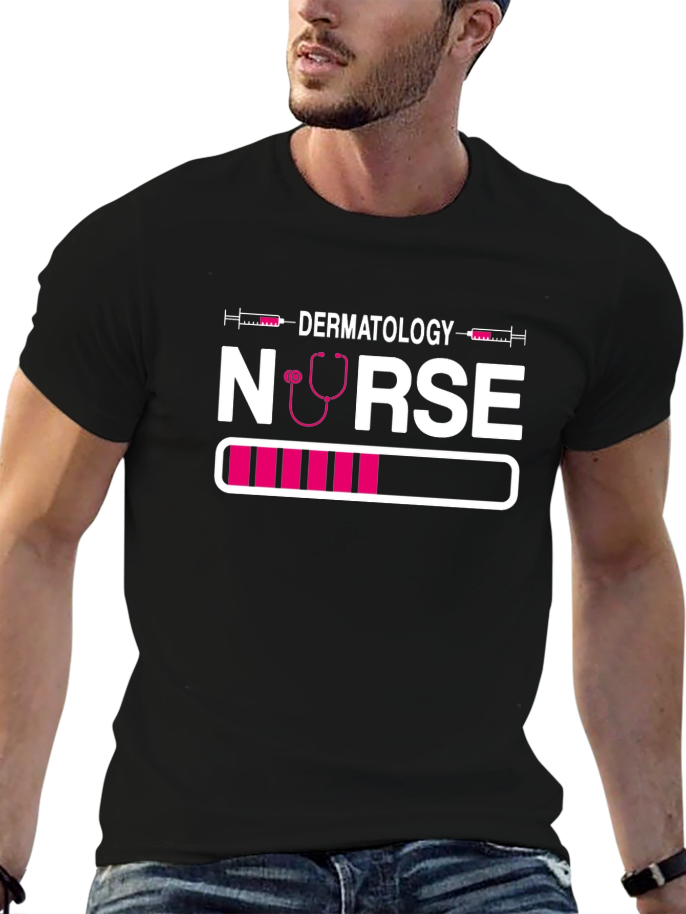 Dermatology Nurse Loading T-Shirt - Black Unique Design