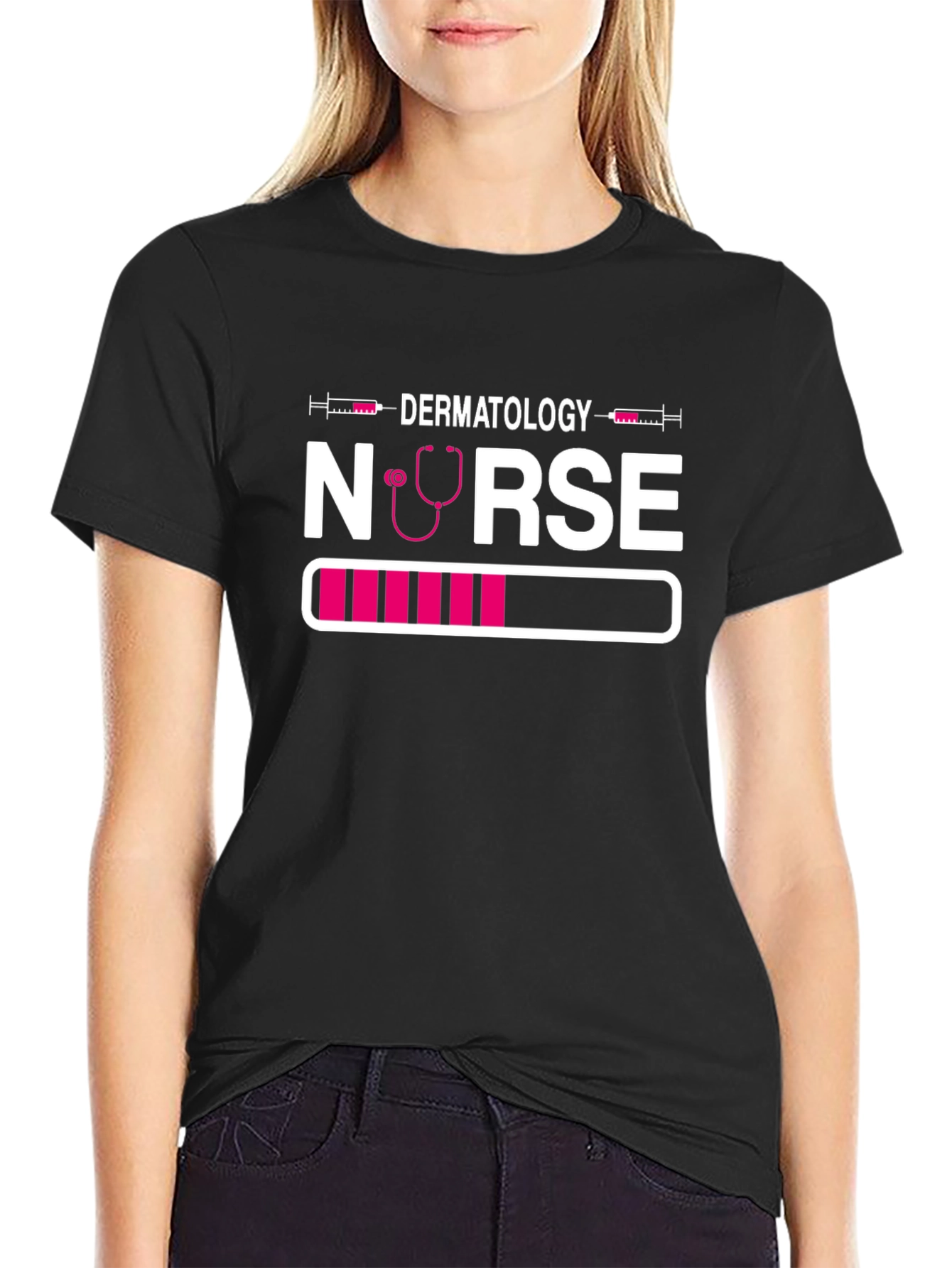 Dermatology Nurse Loading T-Shirt - Black Unique Design