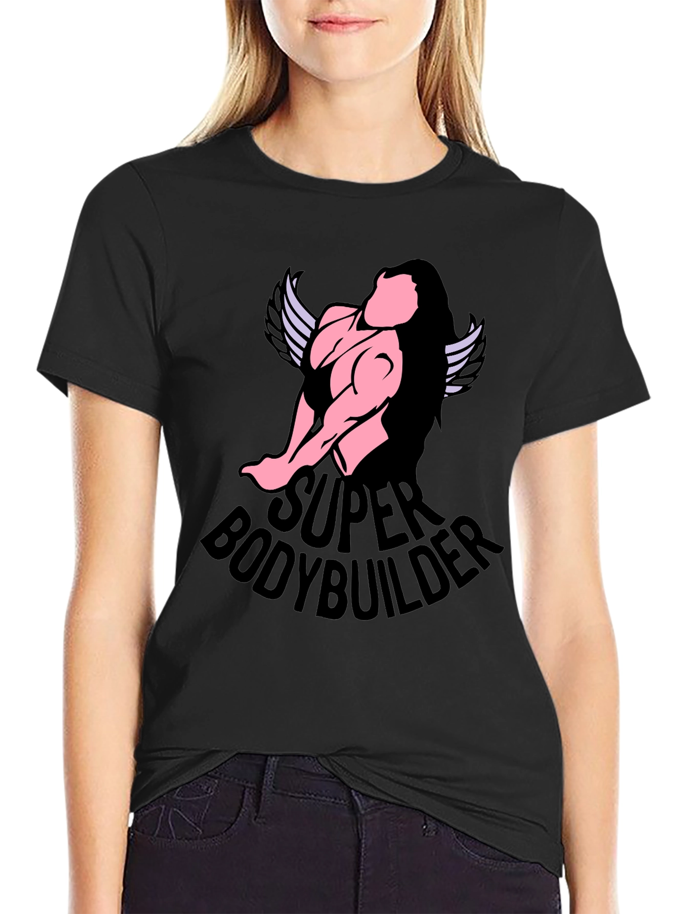 Super Bodybuilder Graphic T-Shirt - Black Cotton Tee