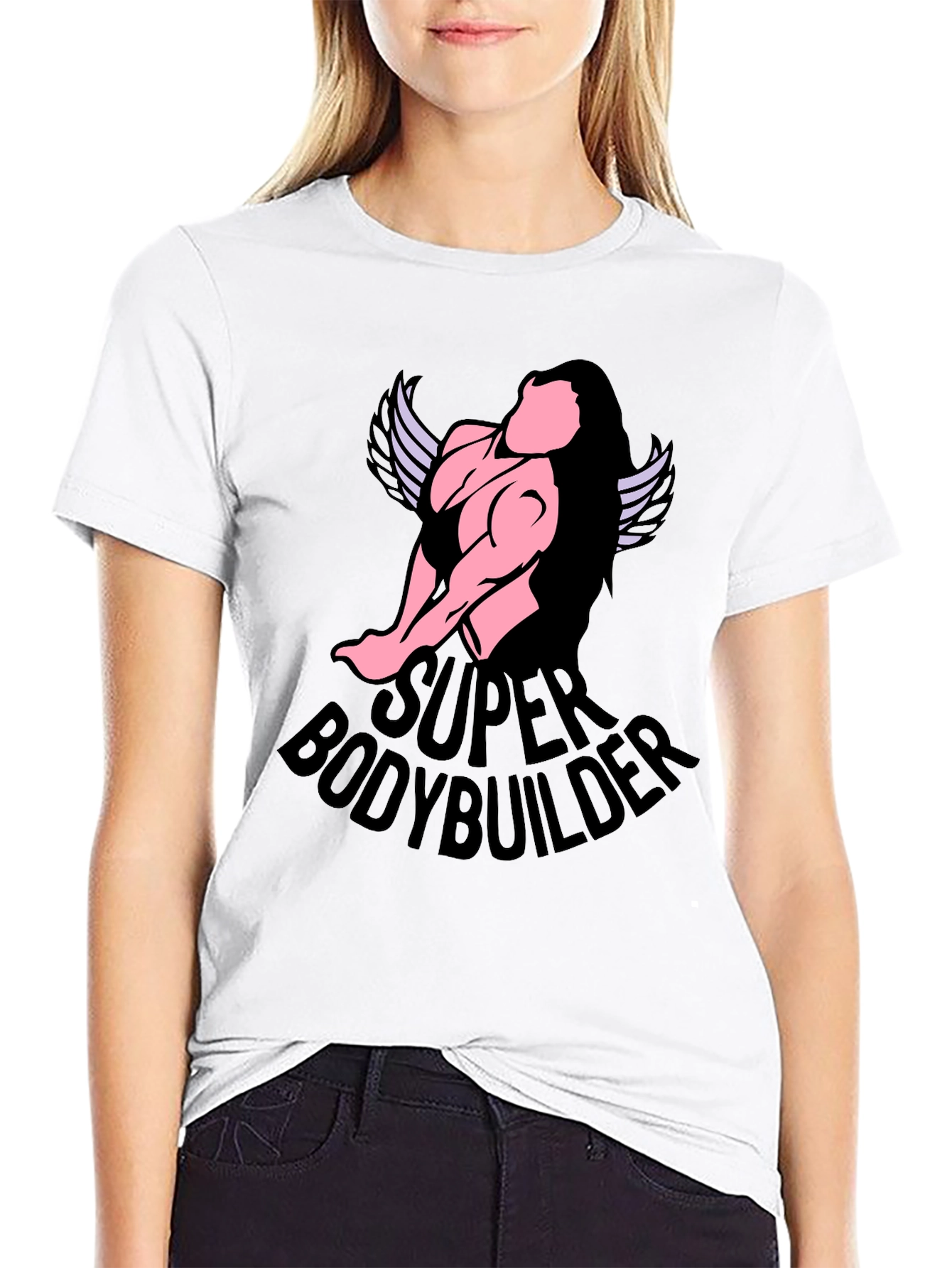 Super Bodybuilder Graphic T-Shirt - Black Cotton Tee
