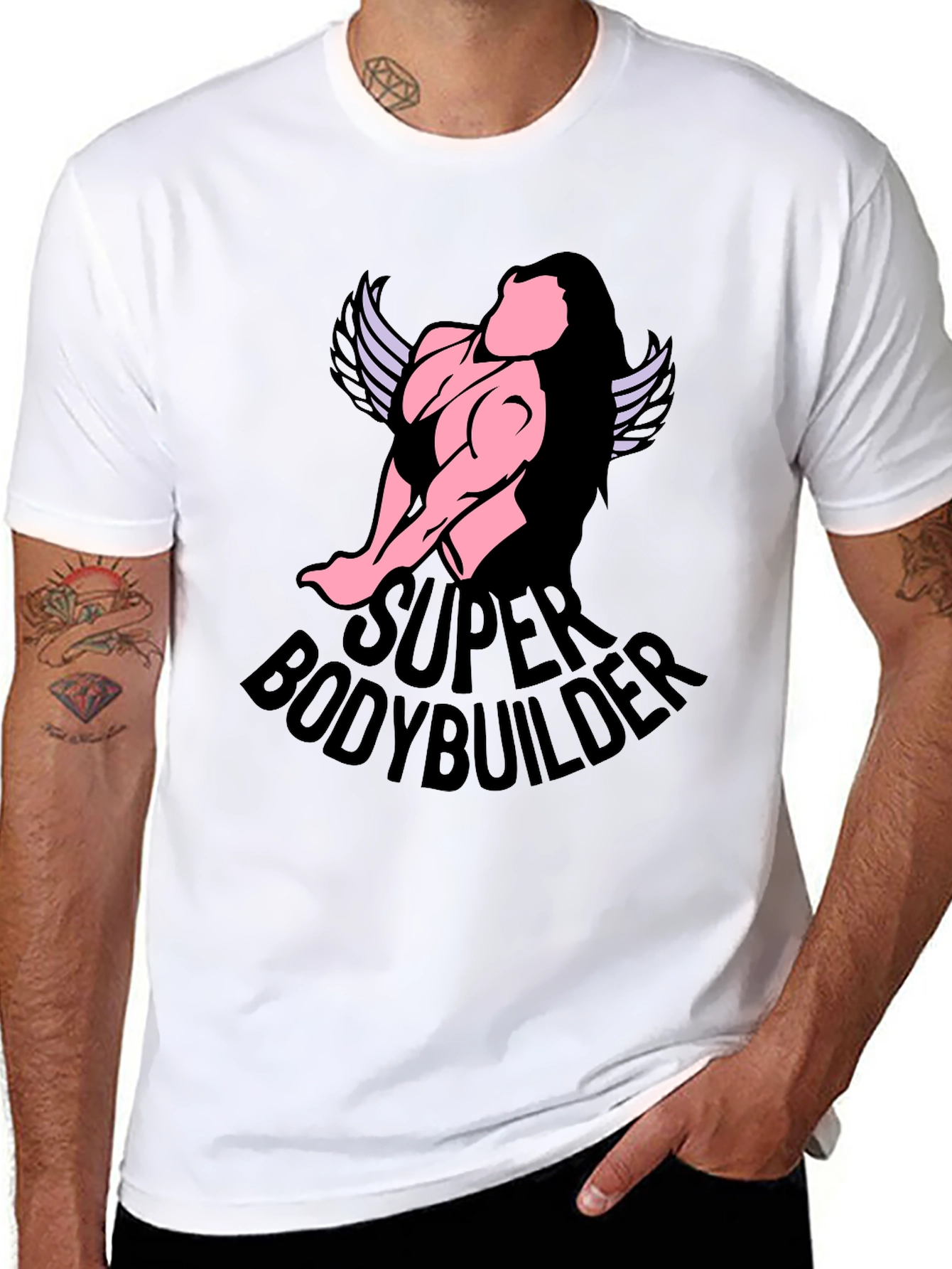 Super Bodybuilder Graphic T-Shirt - Black Cotton Tee