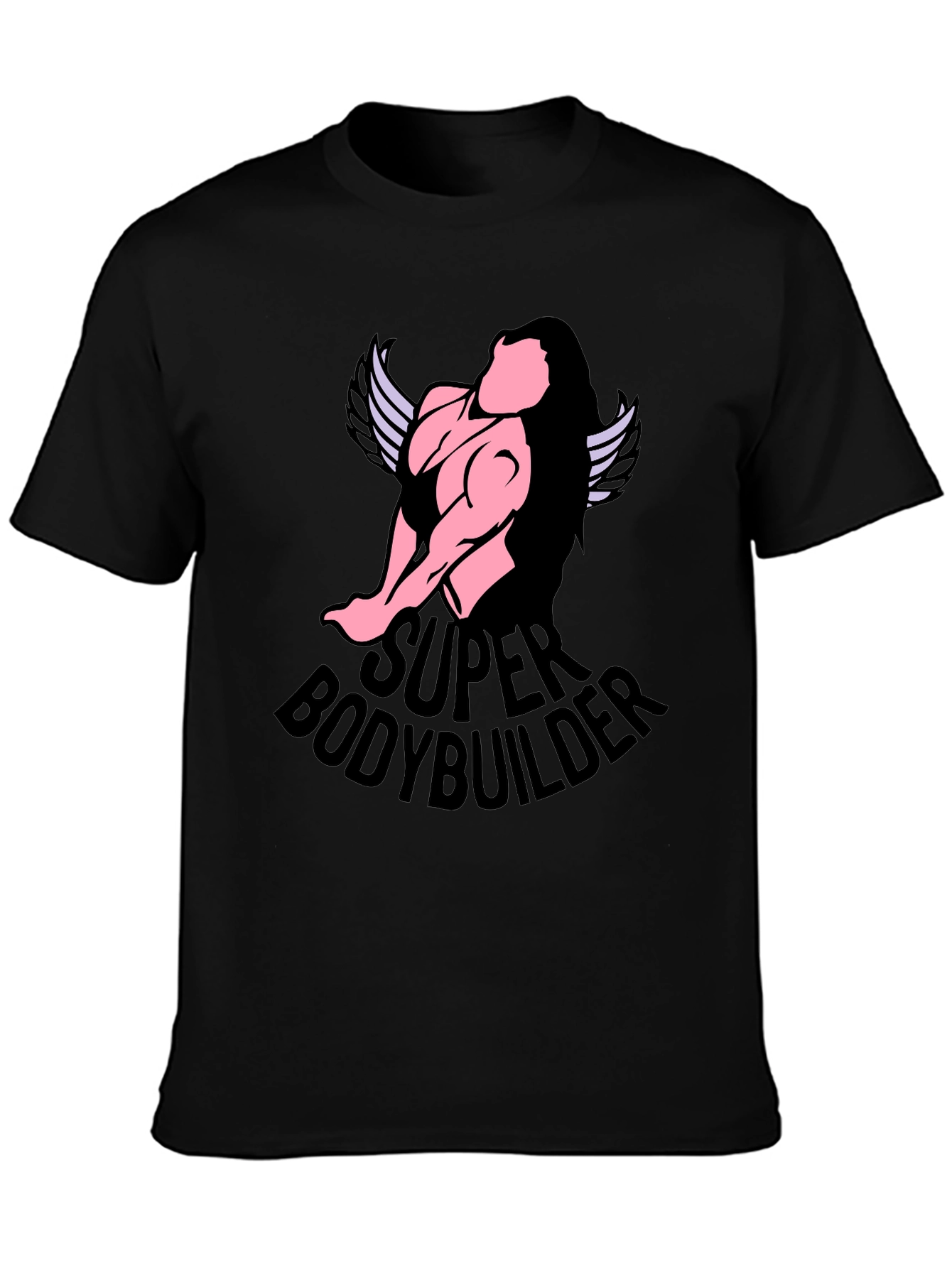 Super Bodybuilder Graphic T-Shirt - Black Cotton Tee