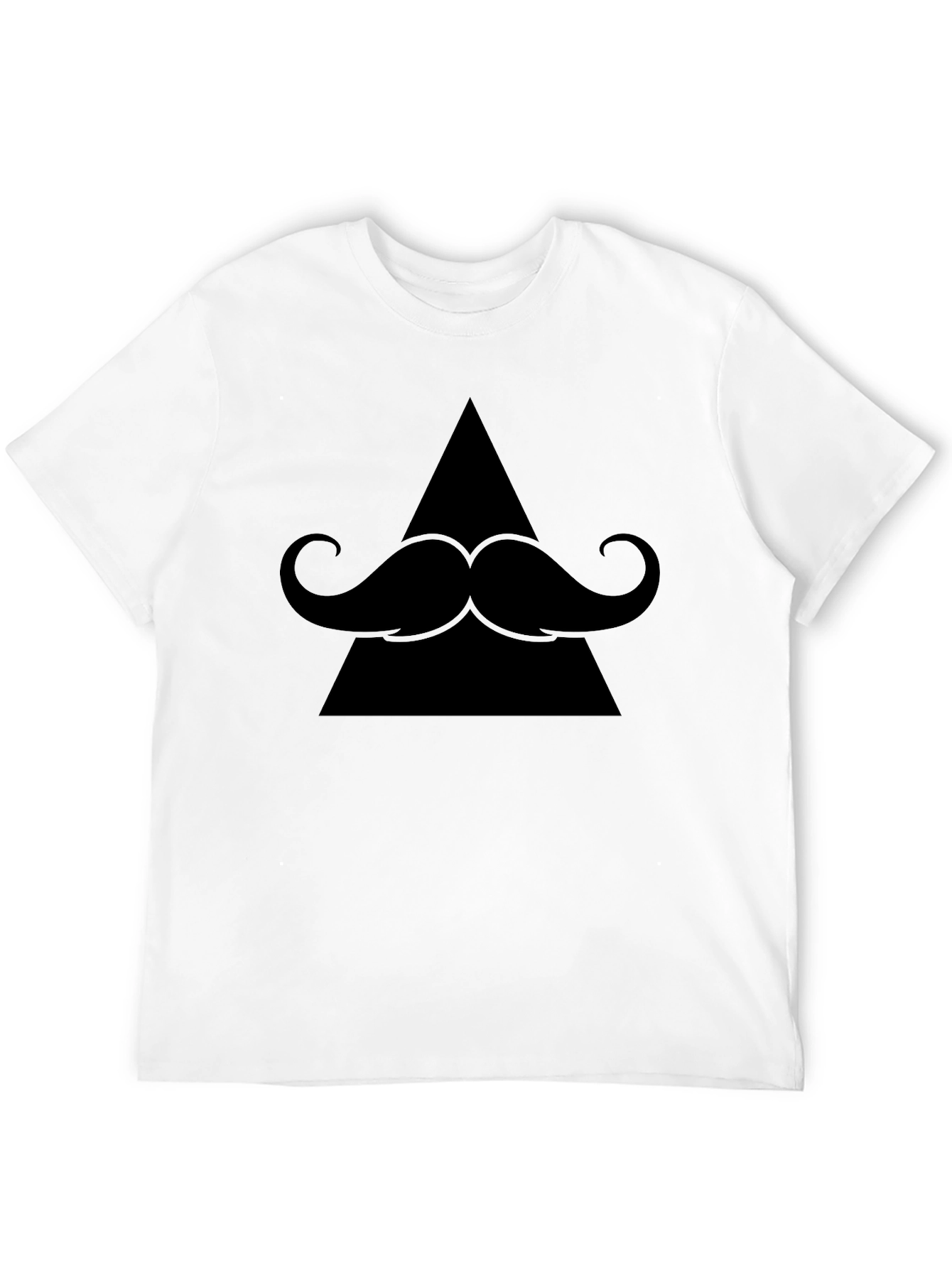Stylish Triangle Mustache Graphic T-Shirt