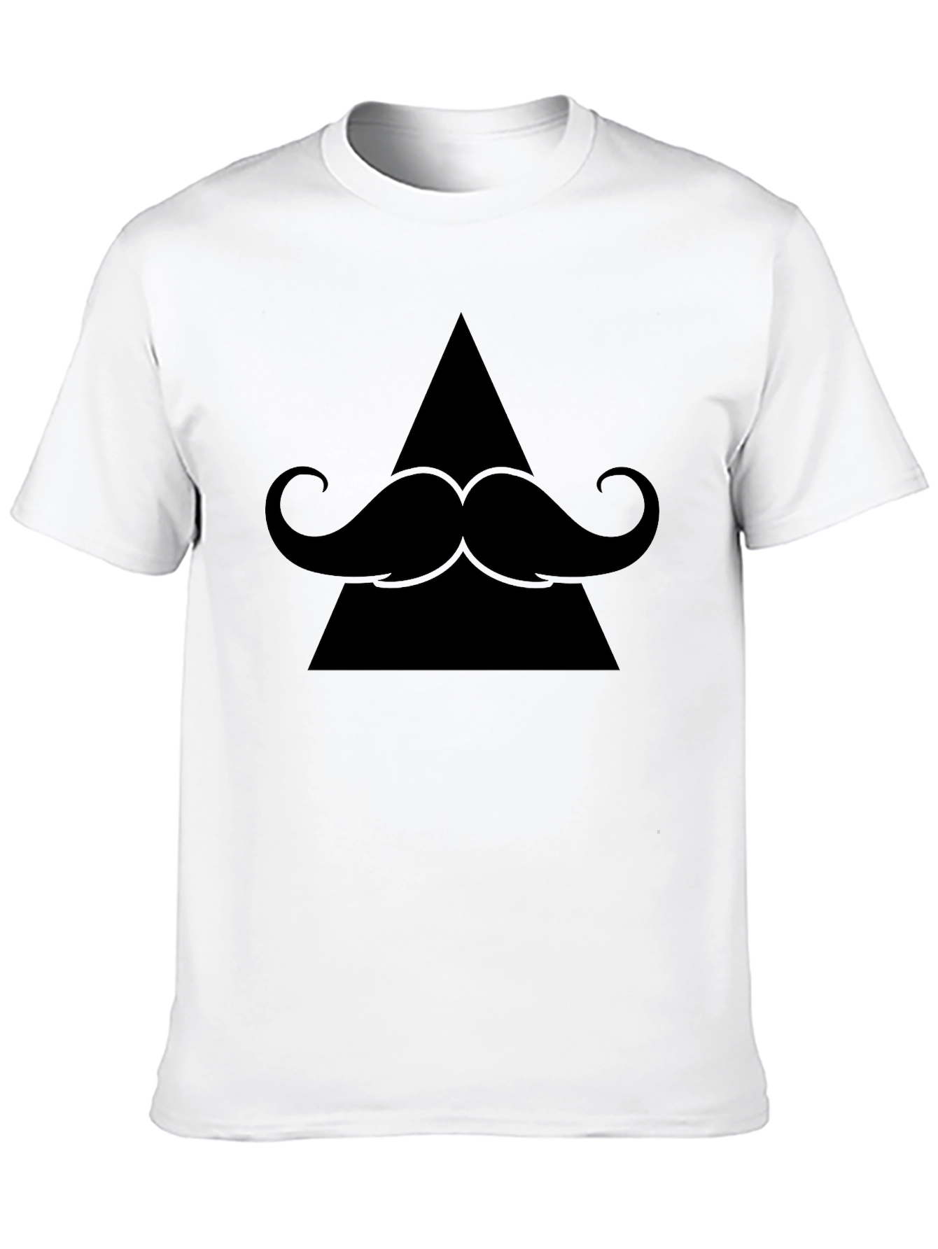 Stylish Triangle Mustache Graphic T-Shirt