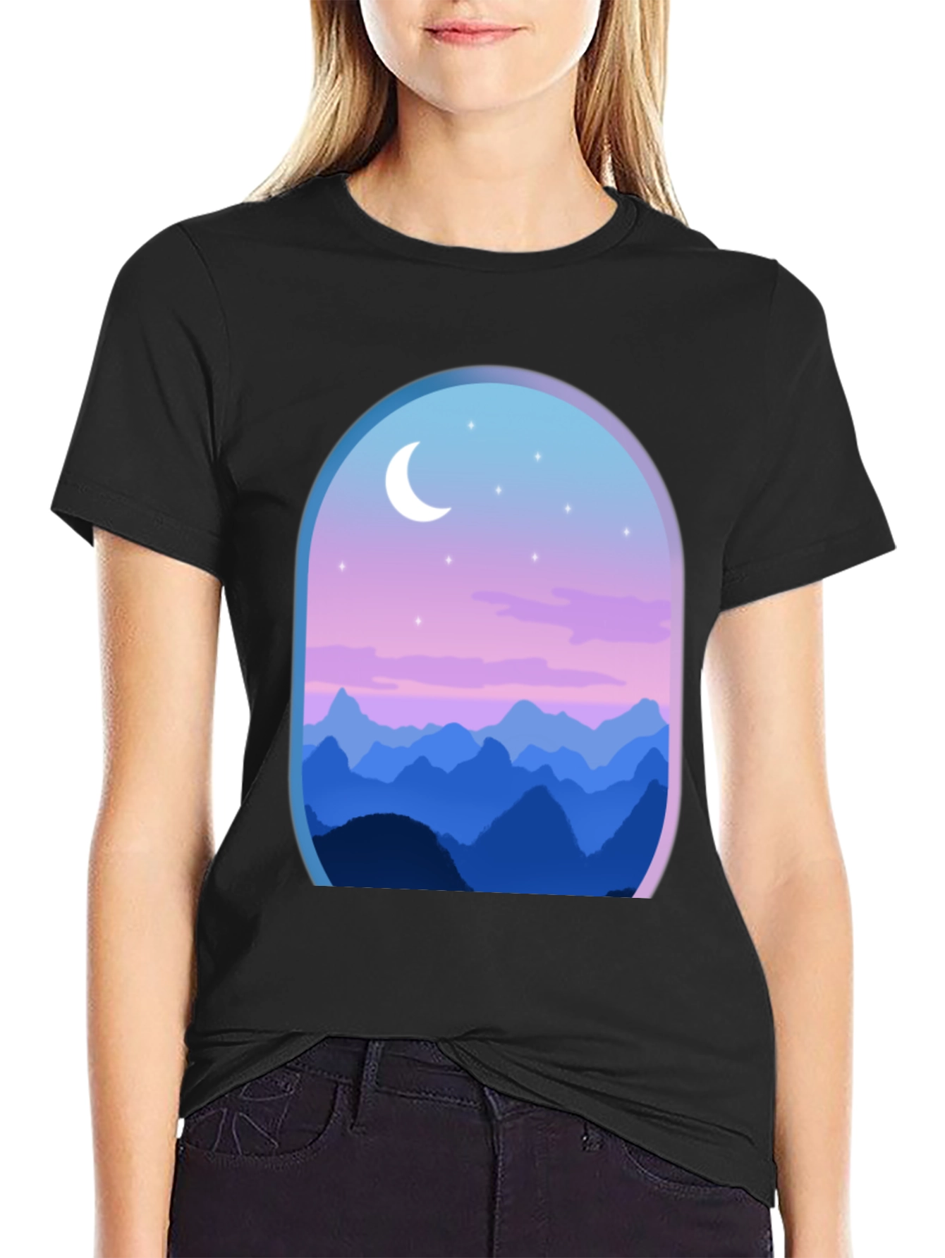 Mountain Nightscape Graphic Tee