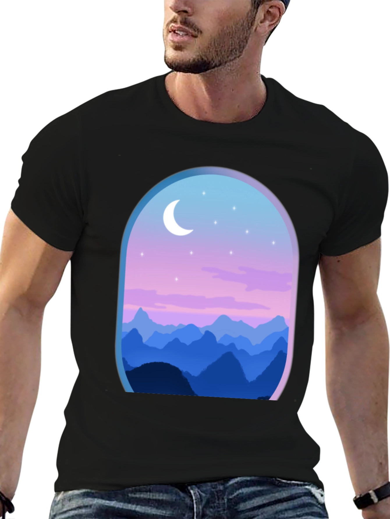 Mountain Nightscape Graphic Tee