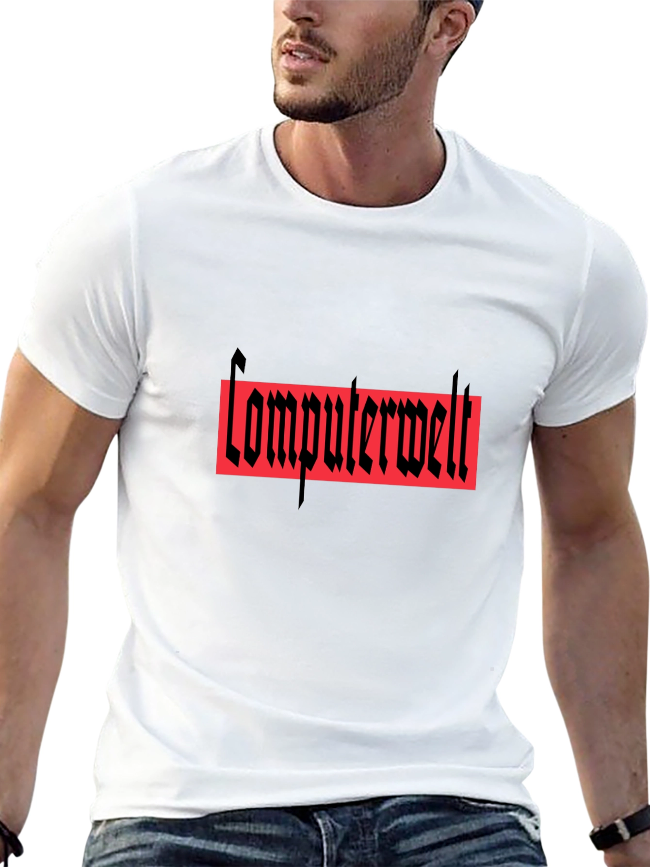 Computerwelt Graphic T-Shirt - Black Crew Neck Tee