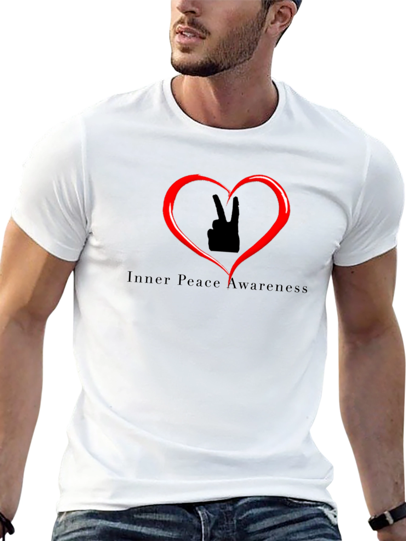 Inner Peace Awareness Black Graphic T-Shirt