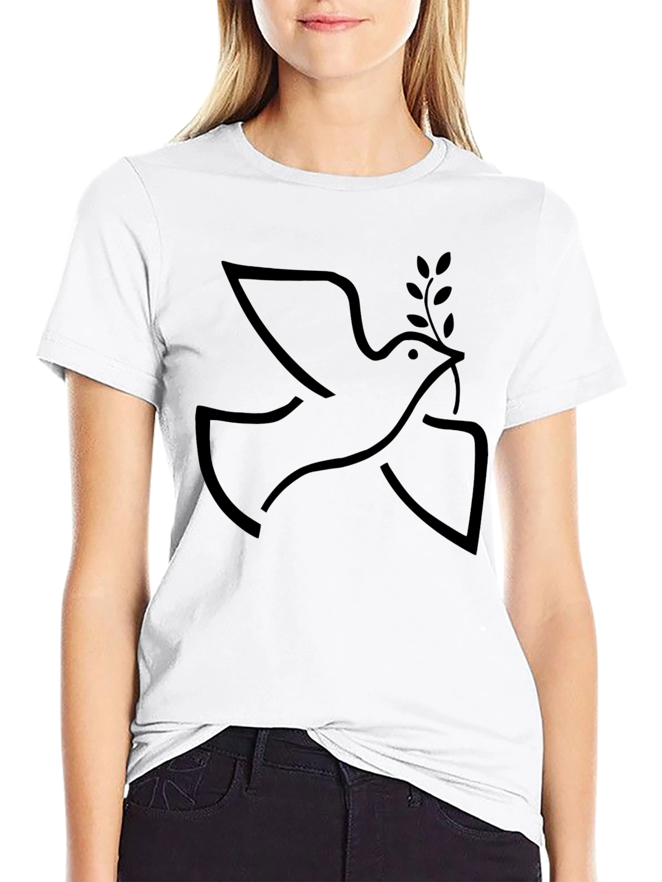 Peace Dove Graphic Tee - Stylish Black T-Shirt