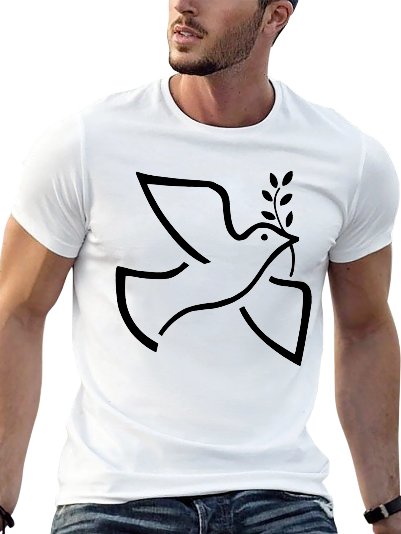 Peace Dove Graphic Tee - Stylish Black T-Shirt