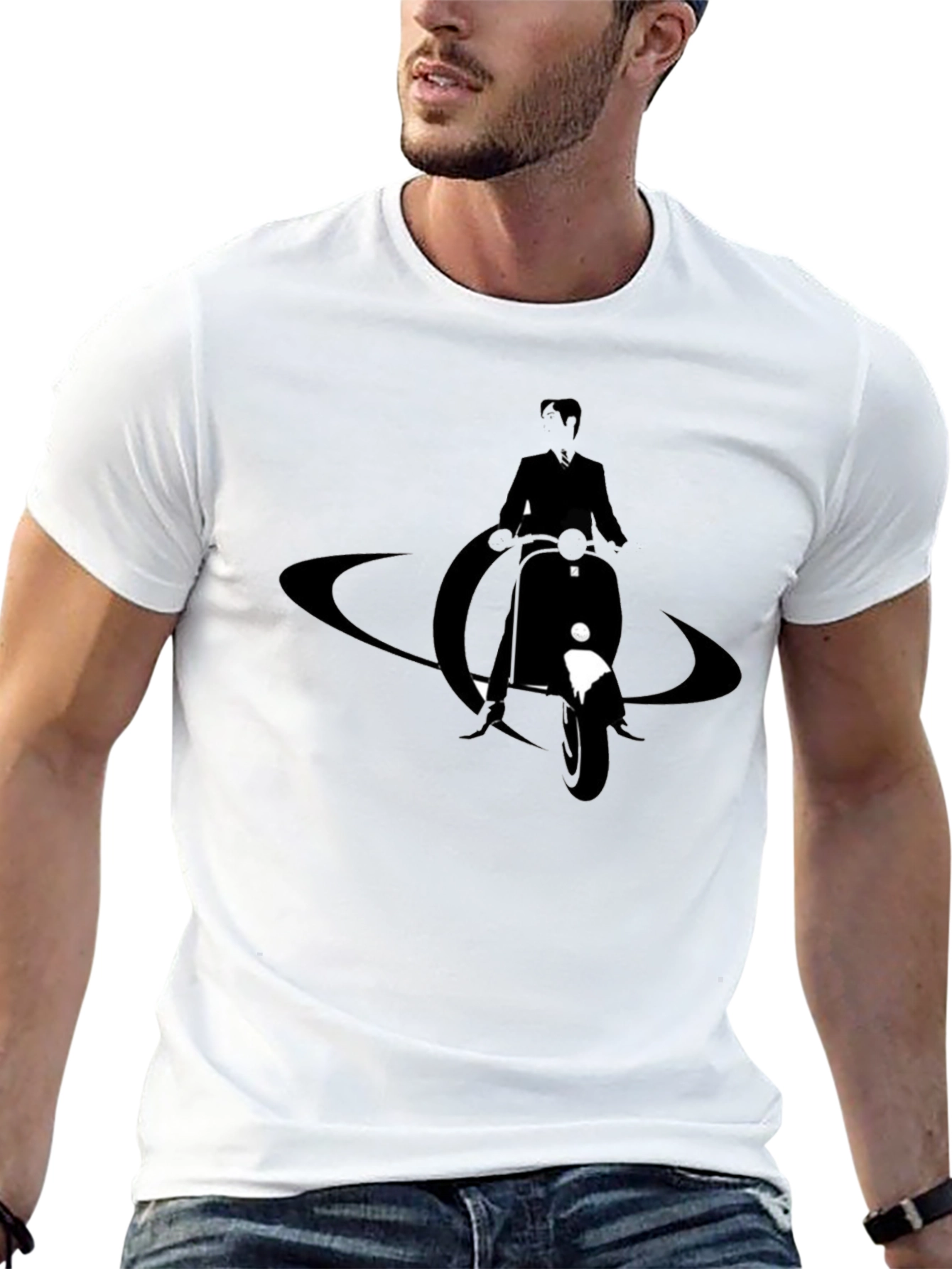 Cool Scooter Rider Graphic T-Shirt