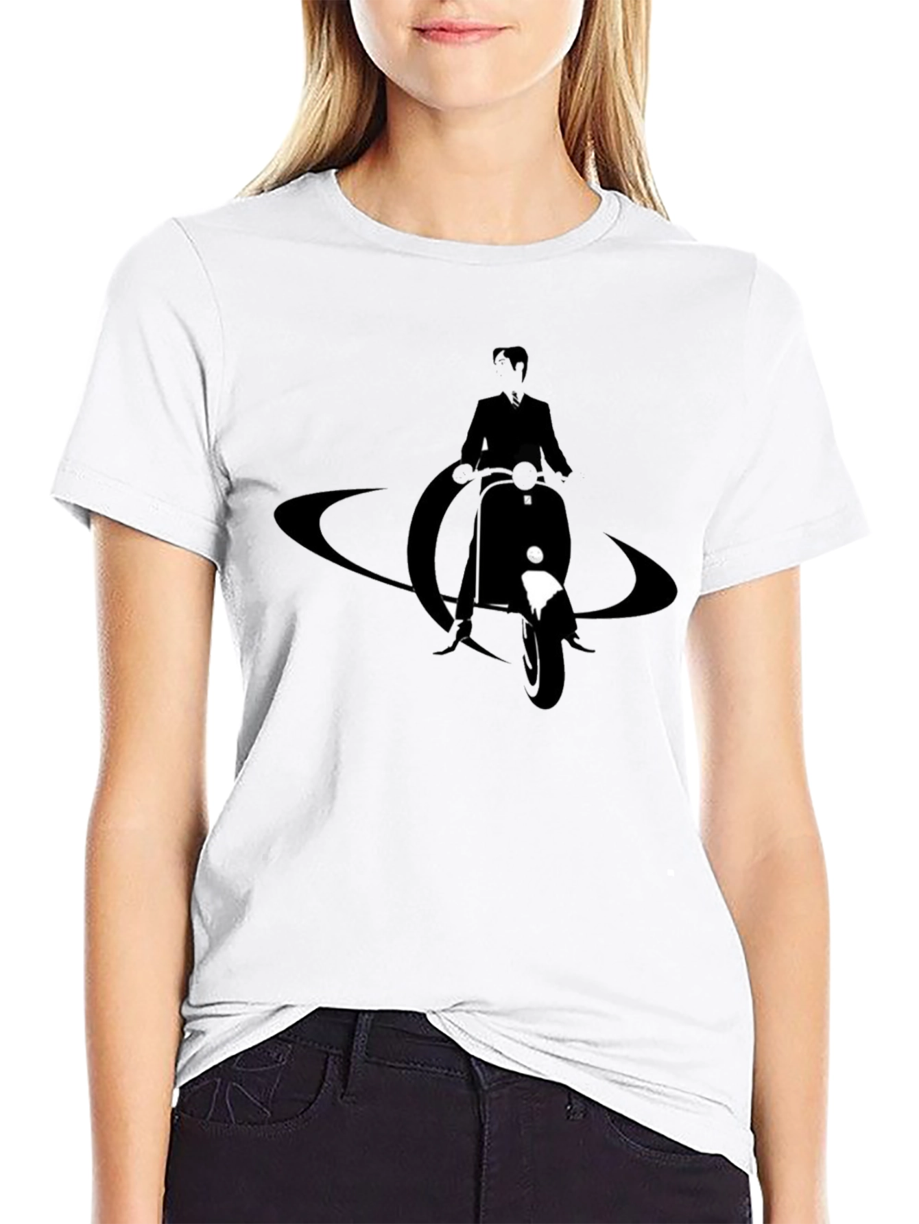 Cool Scooter Rider Graphic T-Shirt