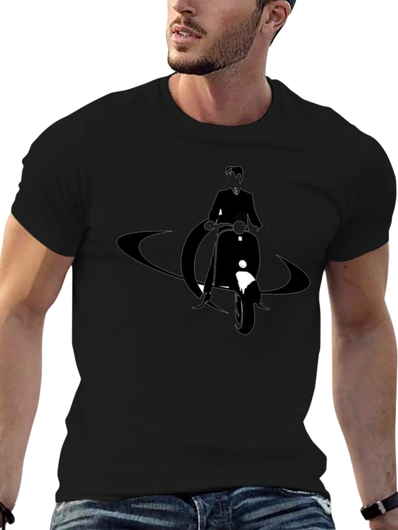 Cool Scooter Rider Graphic T-Shirt