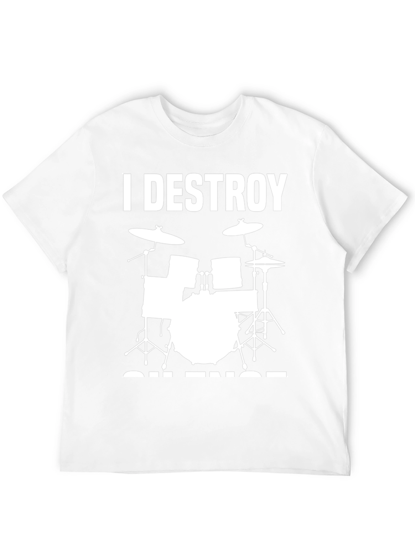 I Destroy Silence Drum Set Black T-Shirt