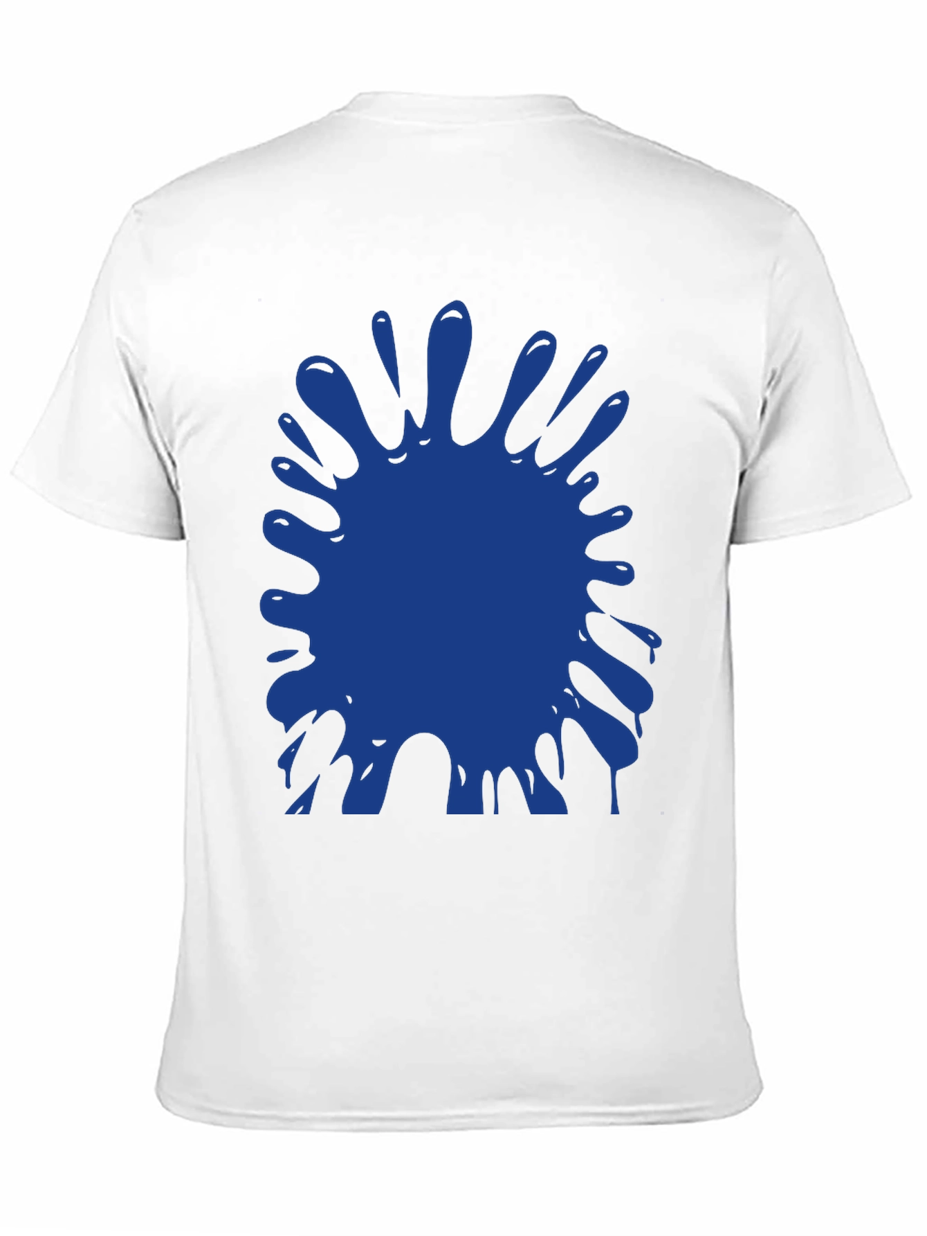 Blue Paint Splatter Graphic Black T-Shirt