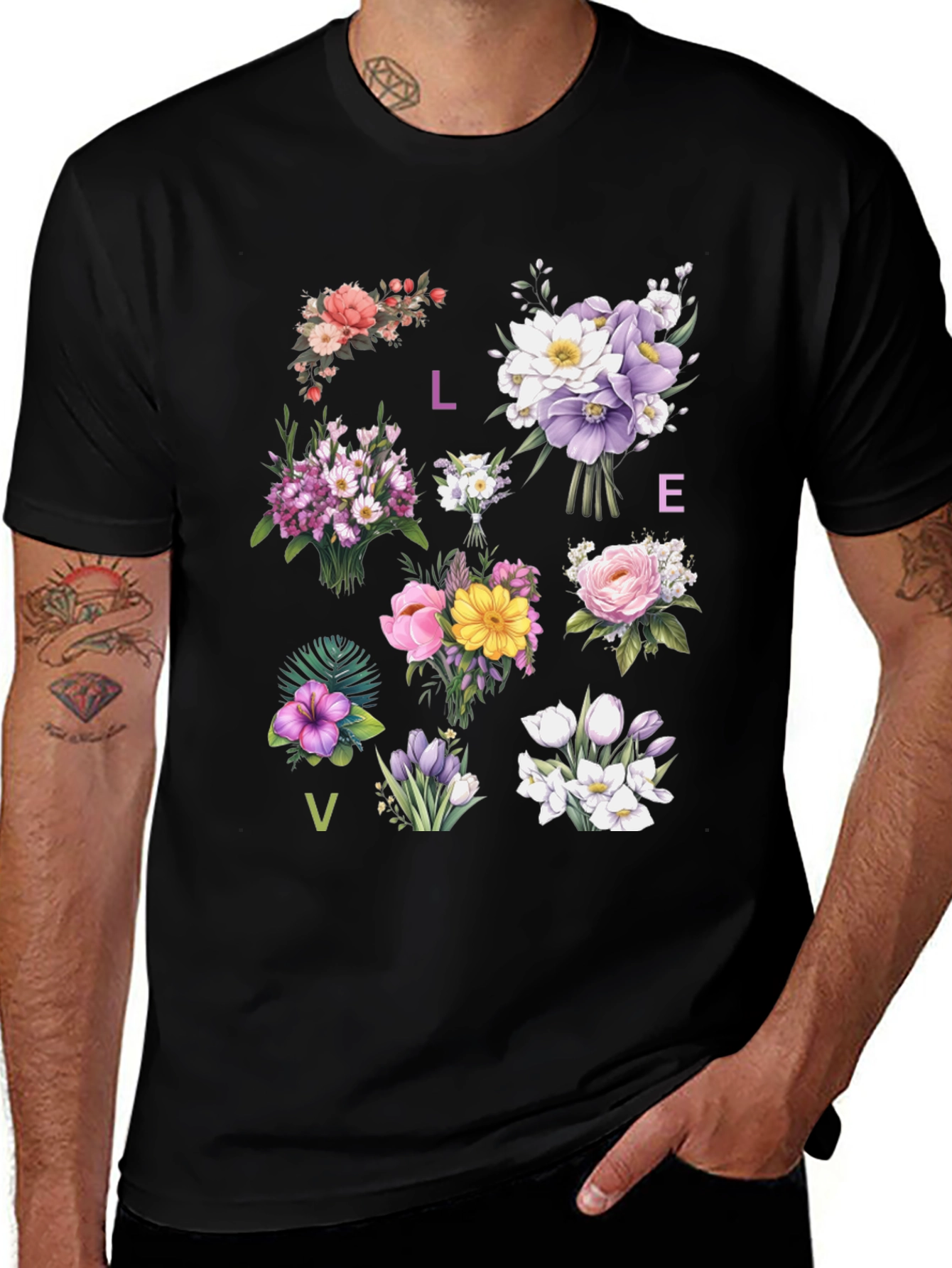 Floral LOVE T-Shirt - Botanical Graphic Tee