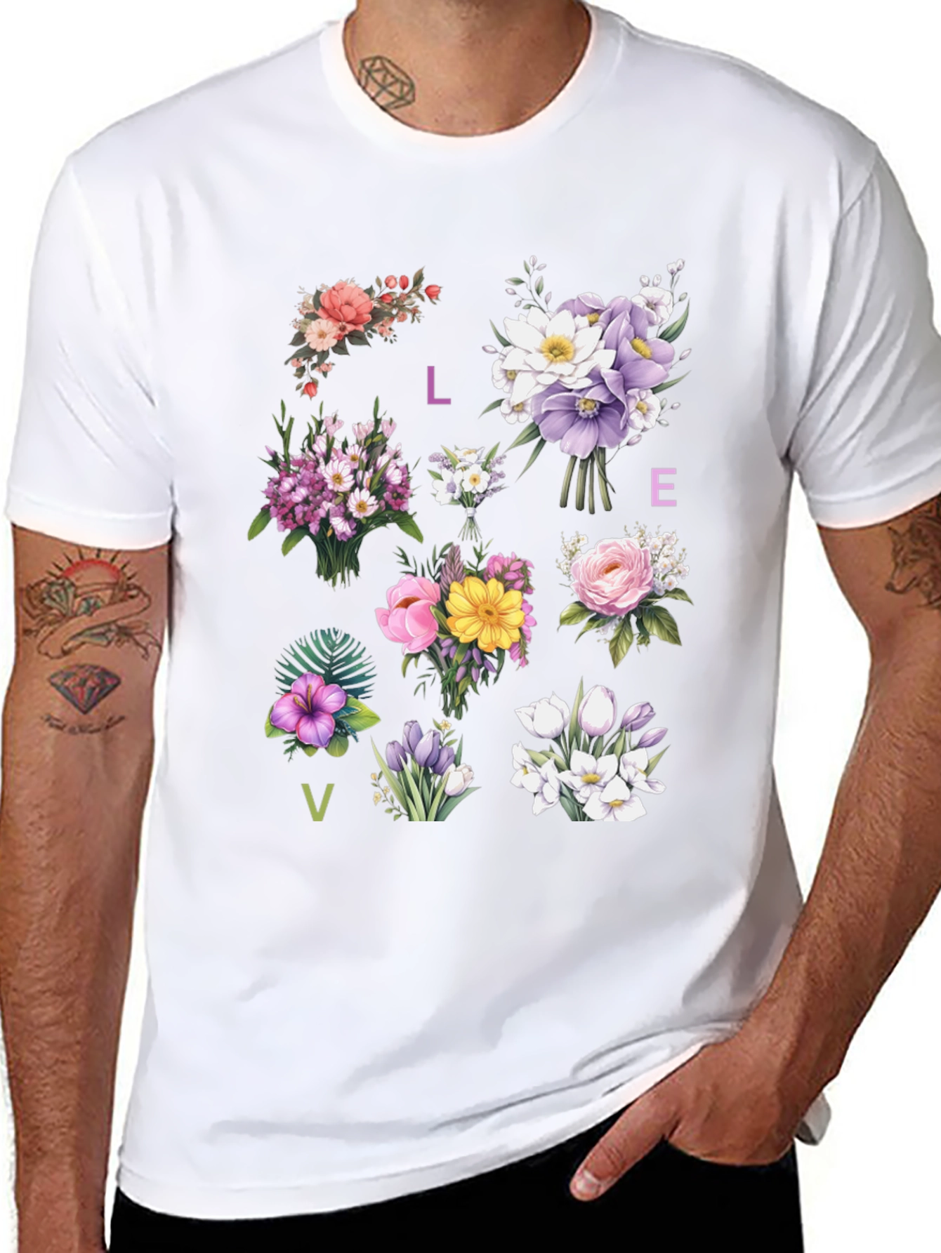 Floral LOVE T-Shirt - Botanical Graphic Tee