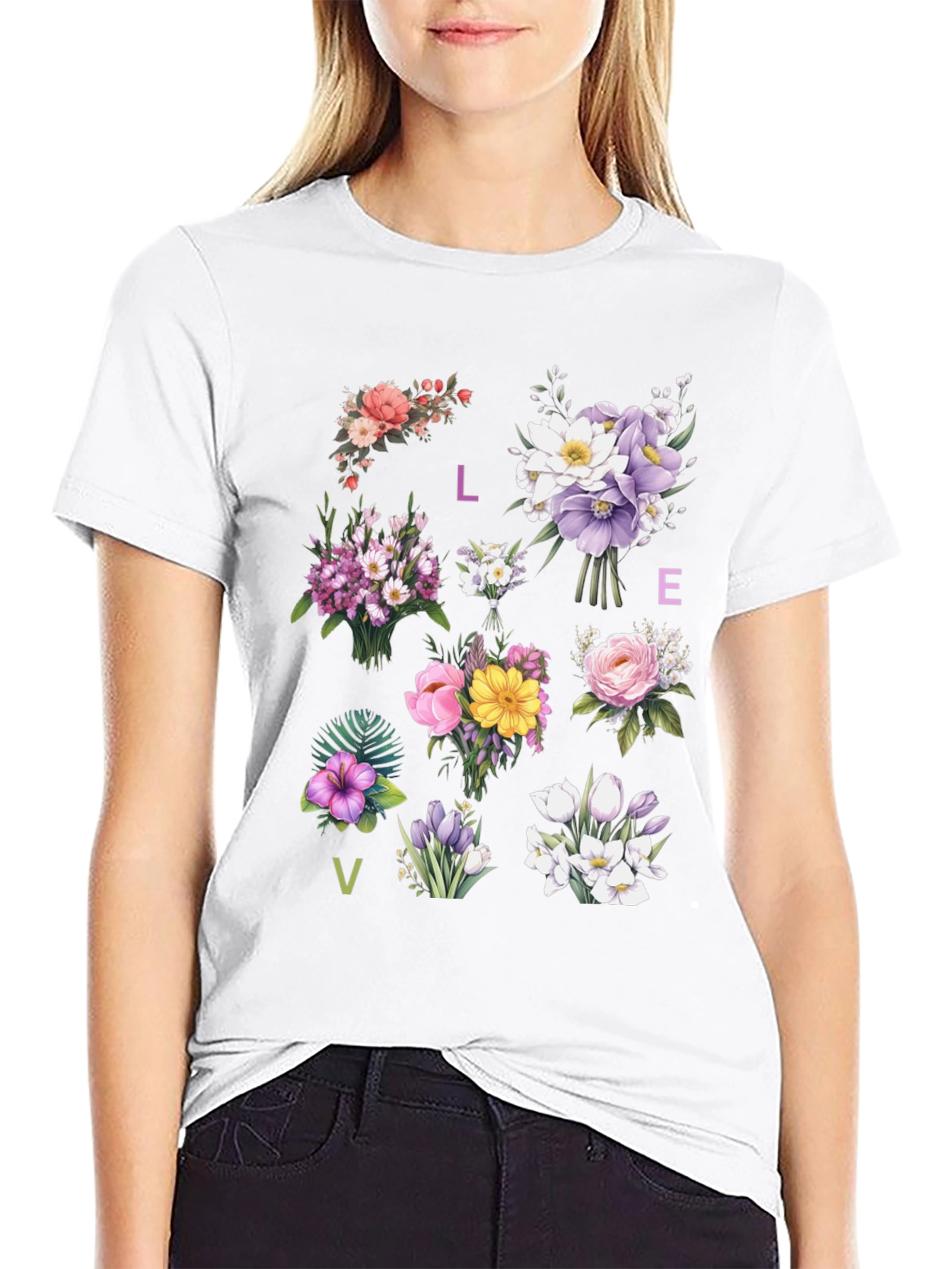 Floral LOVE T-Shirt - Botanical Graphic Tee