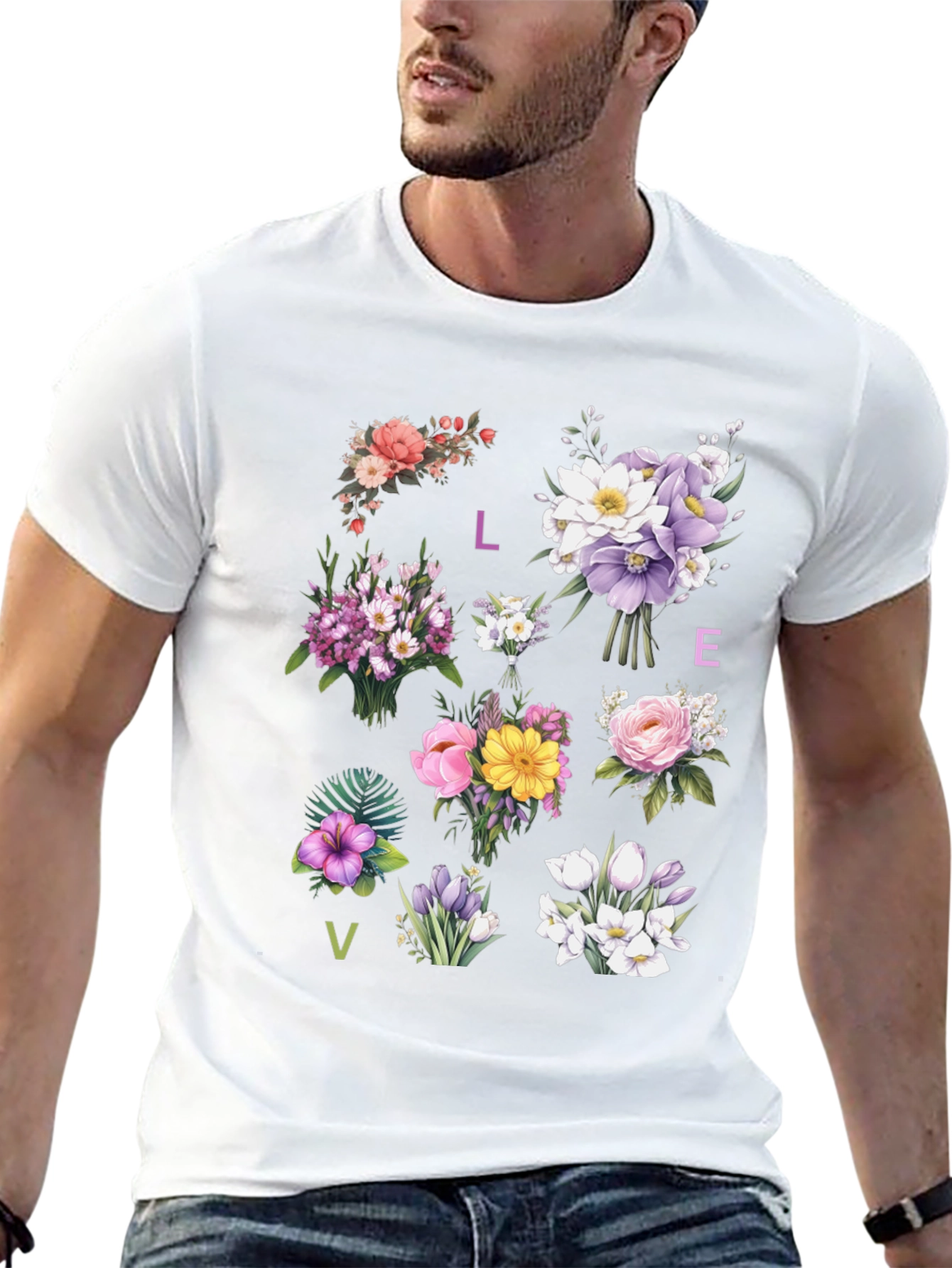 Floral LOVE T-Shirt - Botanical Graphic Tee