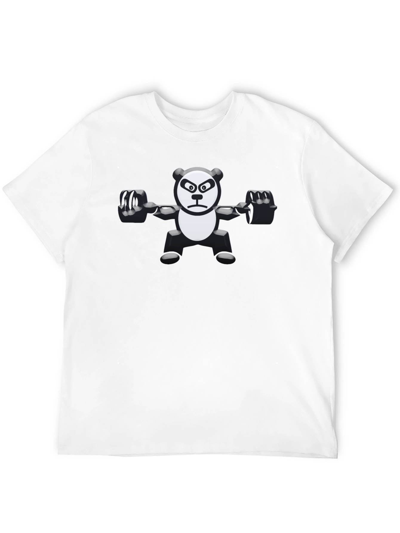 Weightlifting Panda Graphic Tee - Black Cotton