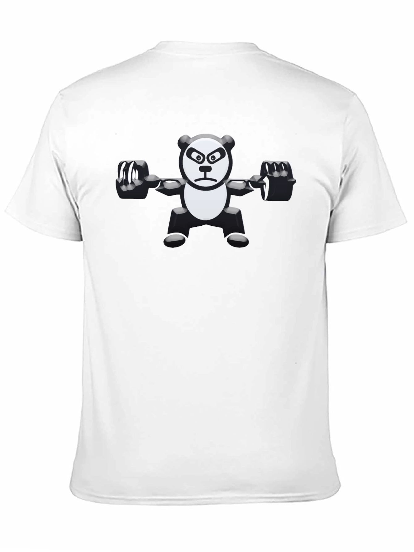 Weightlifting Panda Graphic Tee - Black Cotton