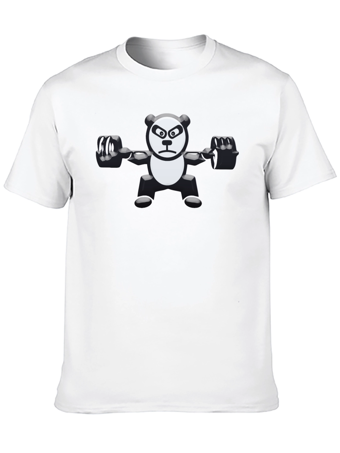 Weightlifting Panda Graphic Tee - Black Cotton