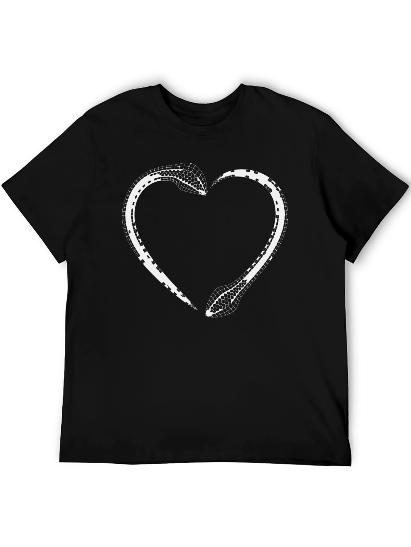 Snake Heart Graphic Tee - Stylish Black T-Shirt