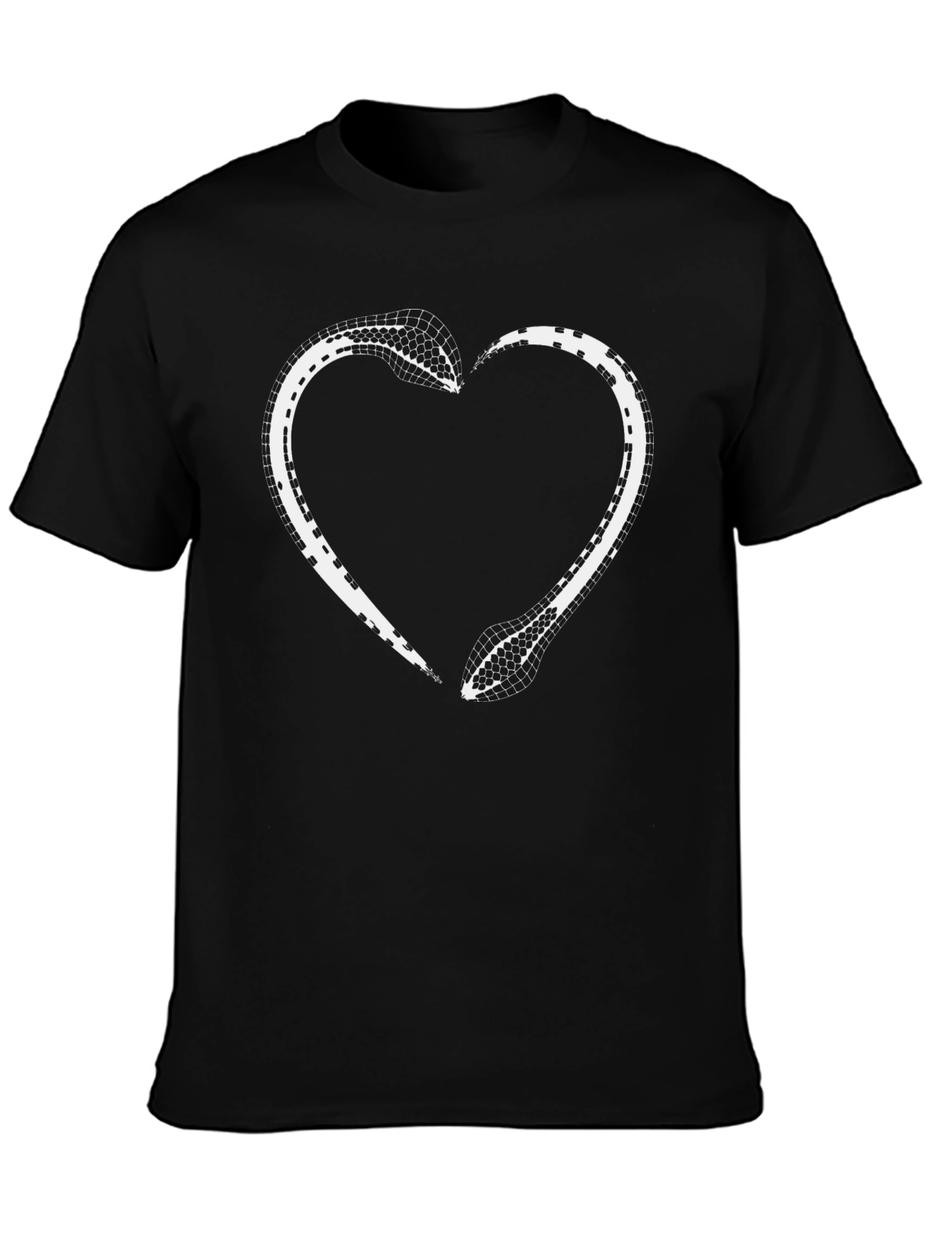 Snake Heart Graphic Tee - Stylish Black T-Shirt