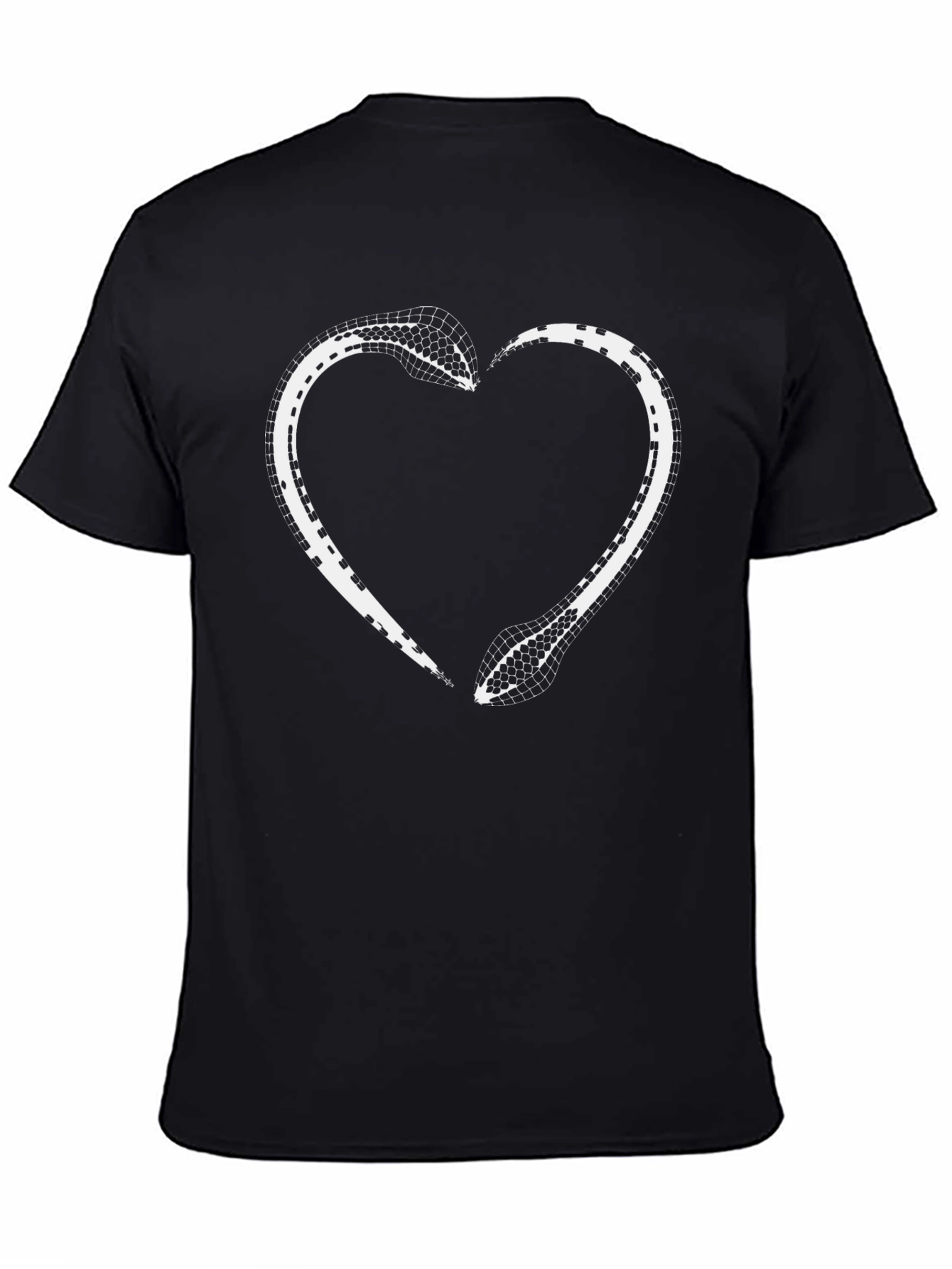 Snake Heart Graphic Tee - Stylish Black T-Shirt