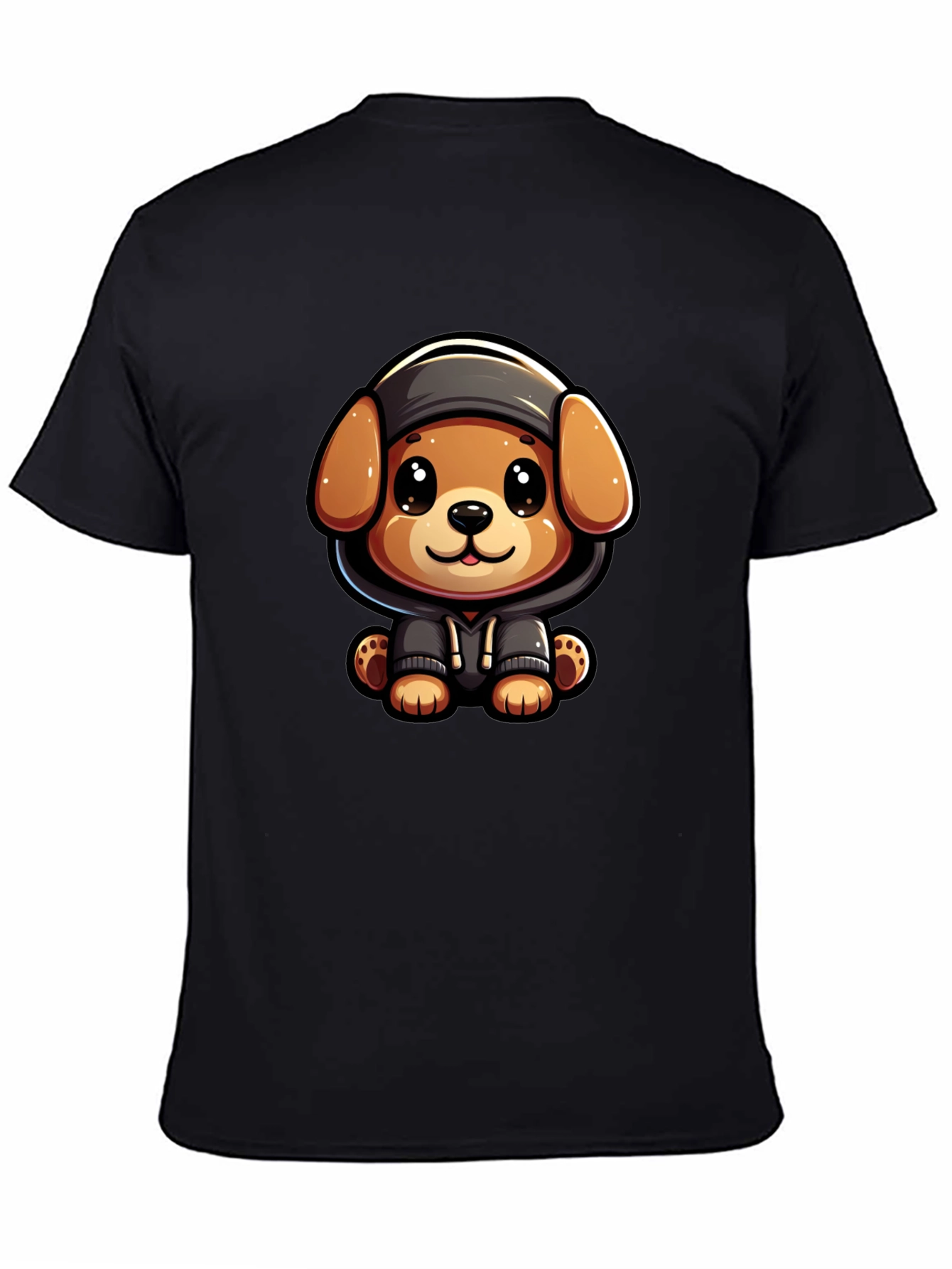 Cute Cartoon Dog in Hoodie T-Shirt
